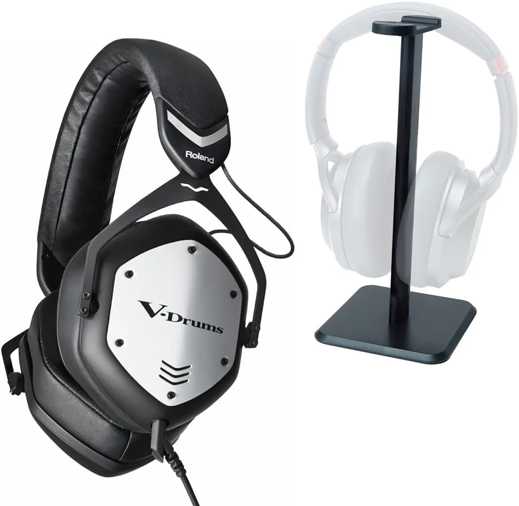 هدفون رولند VMH-D1 برای درام الکترونیکی، هدفون استودیویی + پایه رومیزی keepdrum