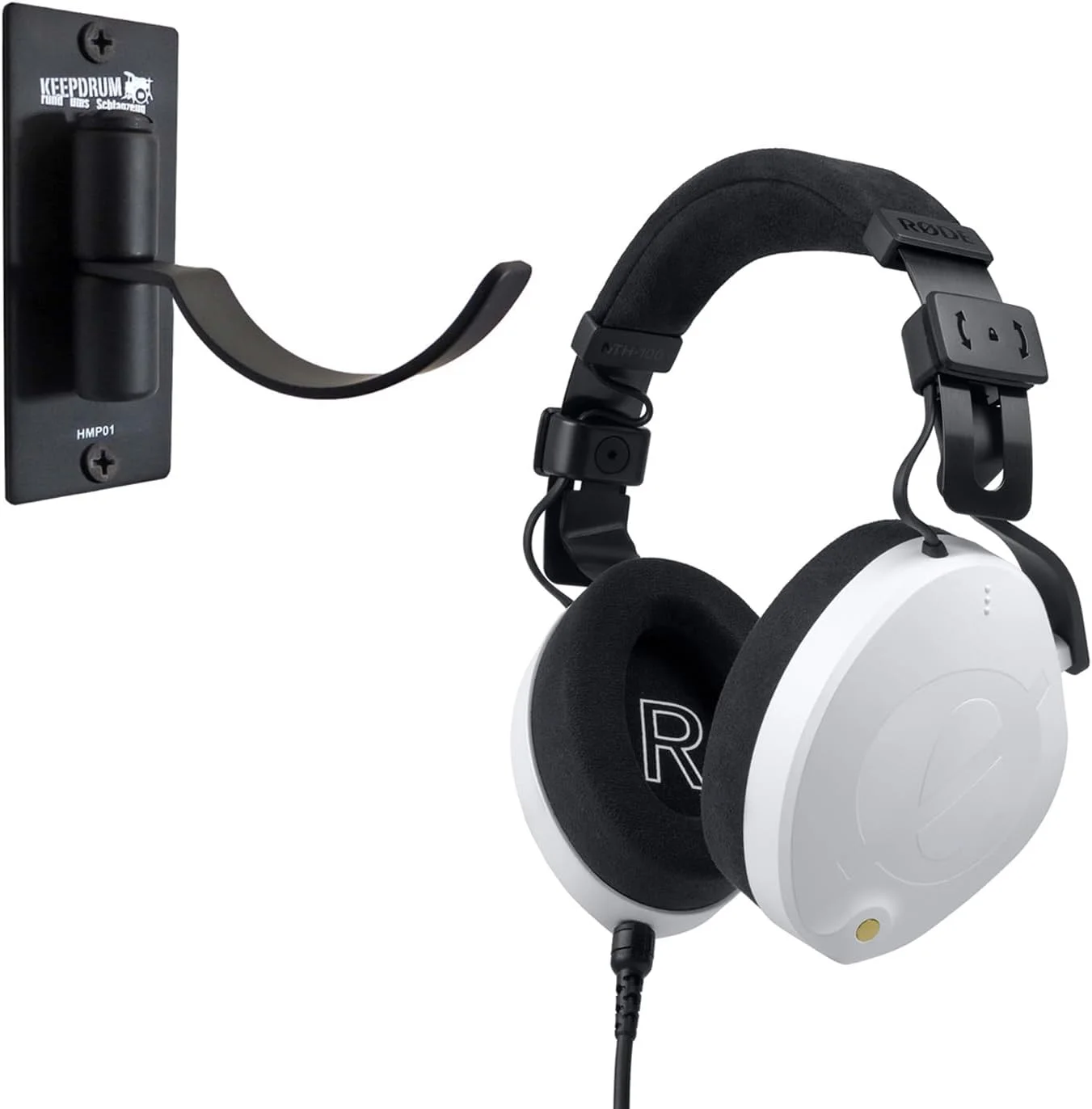 هدفون استودیویی پشت بسته Rode NTH-100 سفید + نگهدارنده دیواری keepdrum