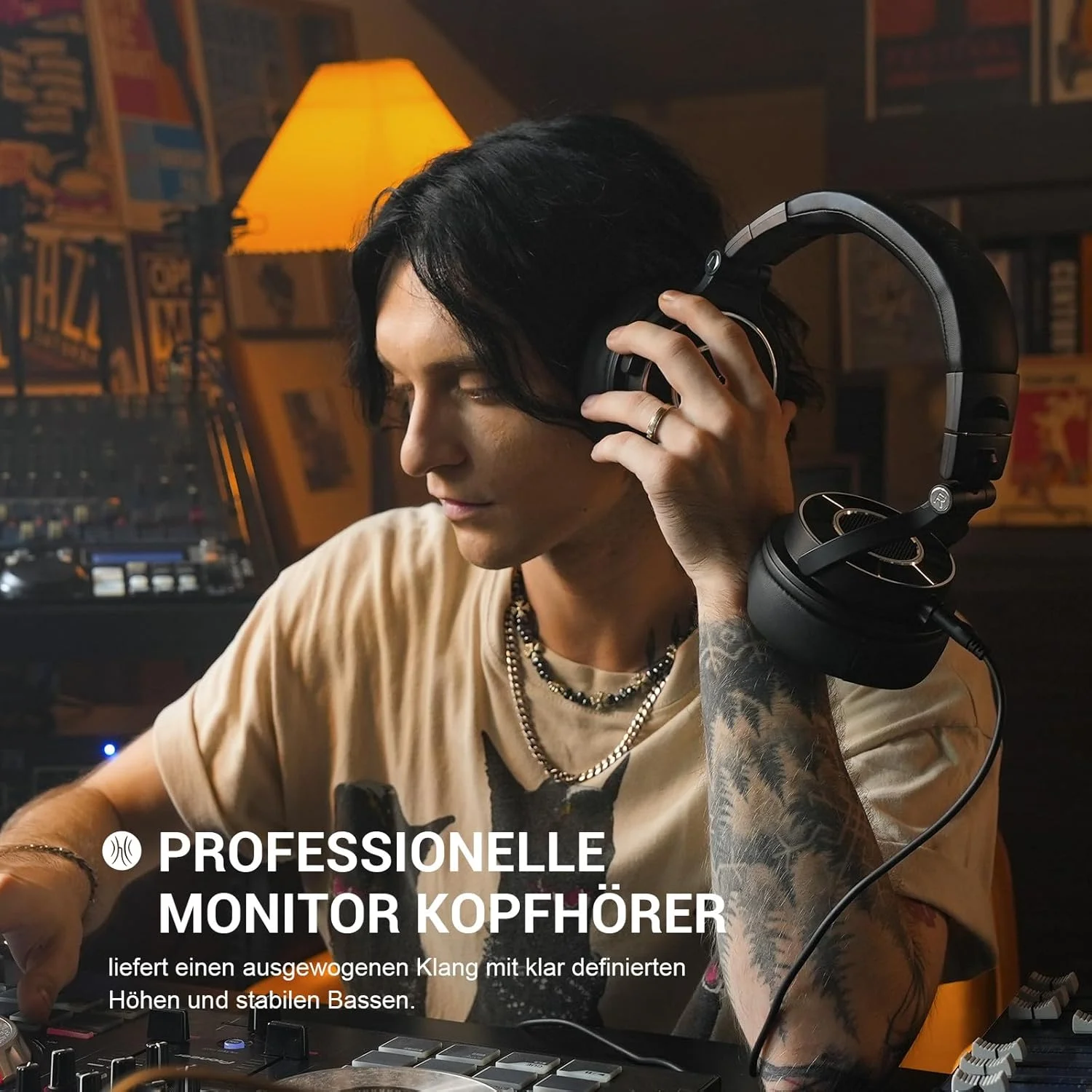 هدفون سیمی OneOdio مدل Monitor 60، هدفون استودیویی حرفه ای بسته 38 اهم، هدفون روگوشی با درایور 50 میلی متری Hi-Res Audio، کابل جداشدنی (3.5 میلی متر / 6.35 میلی متر)، برای پادکست، موبایل، کامپیوتر