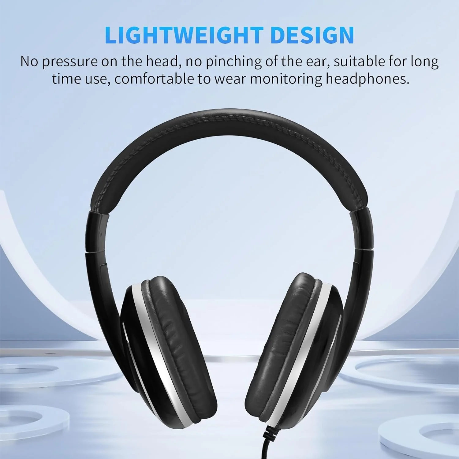 هدفون روگوشی سیمی JOYO، هدفون استودیویی با جک 1/4 به 3.5 میلی‌متری برای آمپلی‌فایر گیتار، ضبط کیبورد، پادکست، دی‌جی، لپ‌تاپ، کامپیوتر (JMH-04)