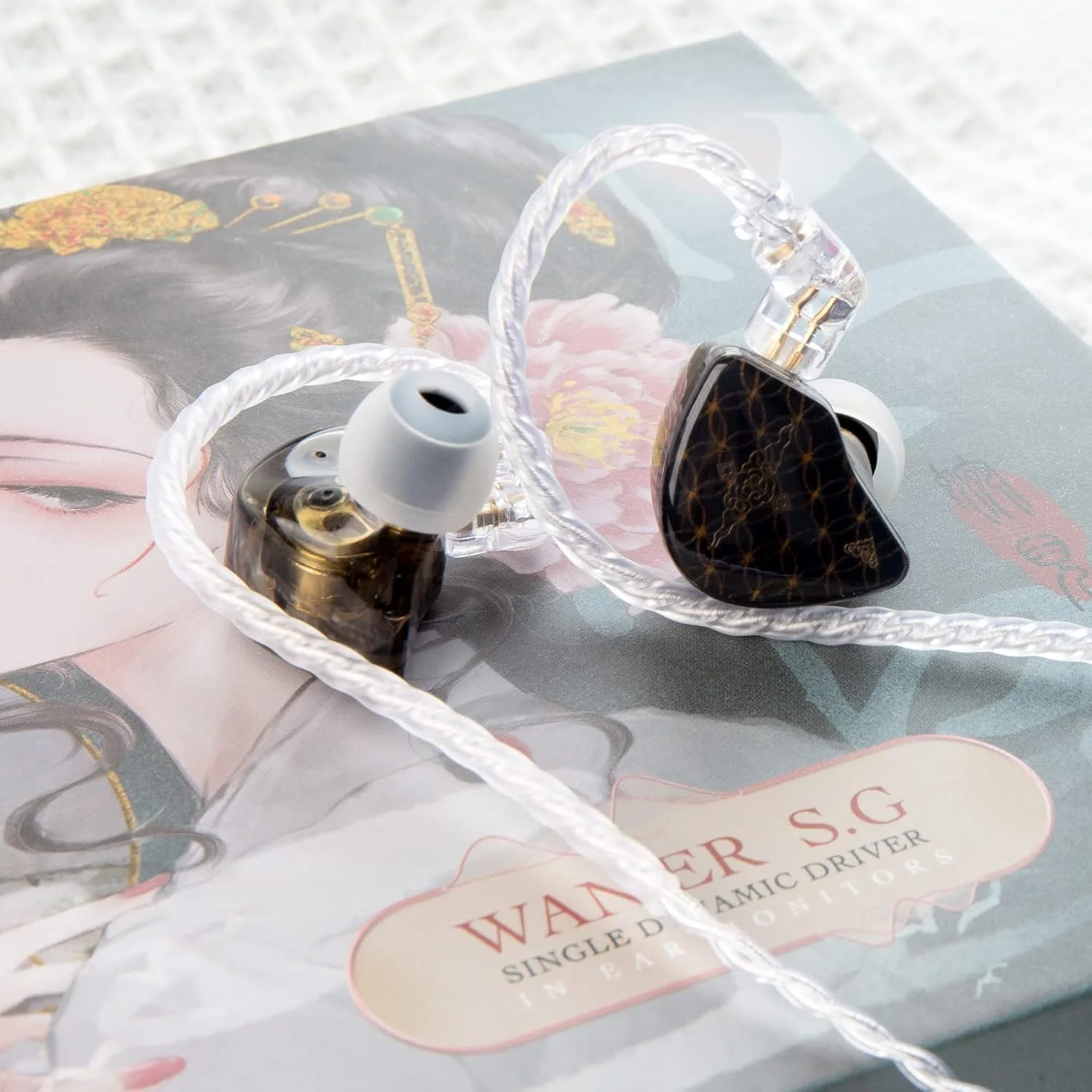 گوشی داخل گوشی Kinboofi WAN'ER S.G، کیفیت HiFi، هدفون سیمی بدون میکروفون، عایق صدای ورزشی، هدفون سیمی با کابل جداشدنی 2 پین برای نوازندگان حرفه ای صدا