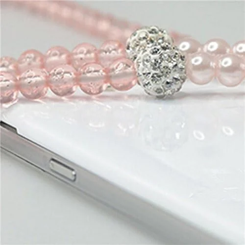 هدفون سیمی داخل گوشی MASUNN با زنجیر مرواریدی، استریو 3.5 میلی متری یونیورسال همراه با میکروفون - سفید