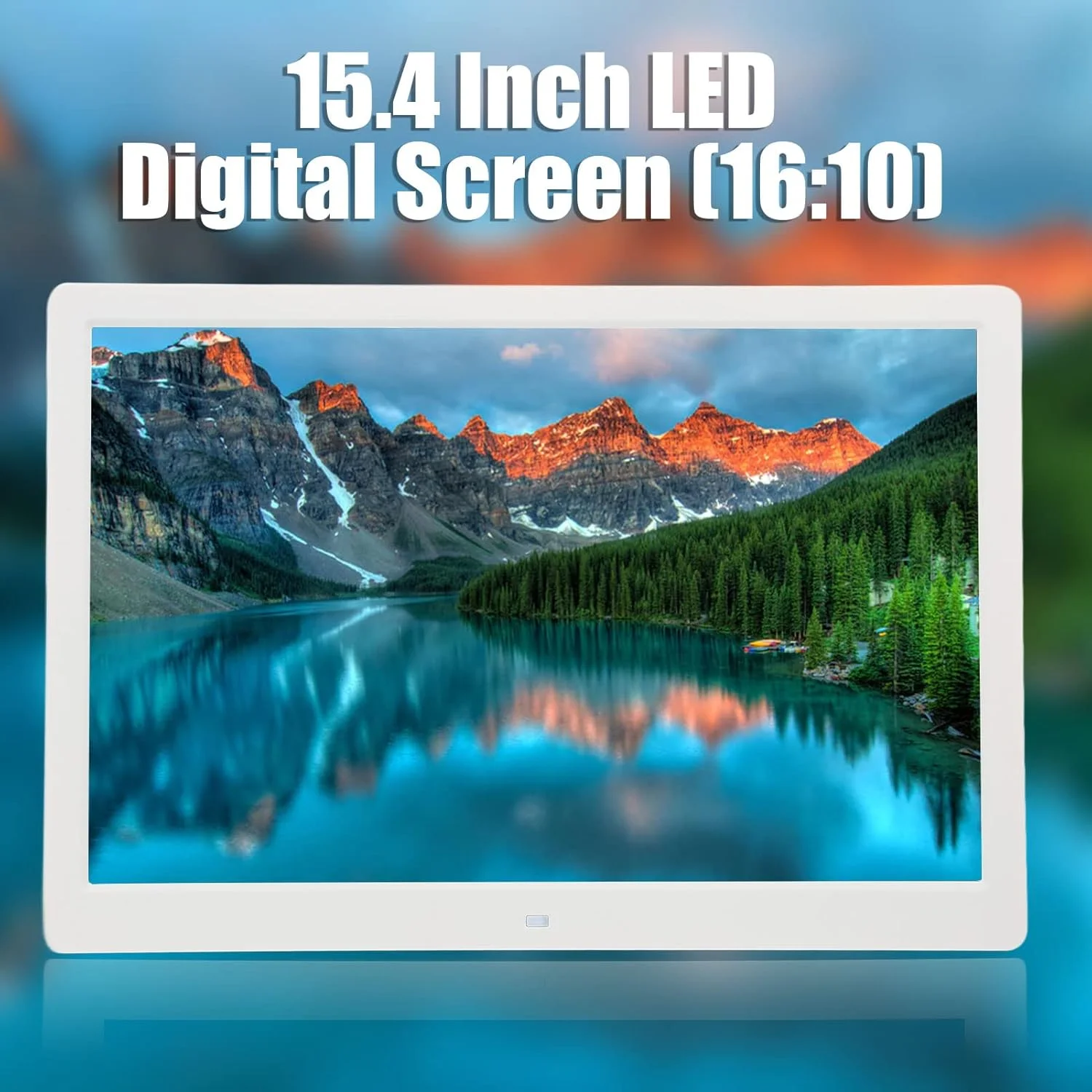 قاب عکس دیجیتال هوشمند Bewinner 15.4 اینچی، صفحه نمایش LED HD با حافظه 16 گیگابایتی - قاب عکس دارای WiFi با قابلیت اشتراک گذاری عکس از طریق برنامه، چرخش خودکار برای خانه، دفتر، دوستان و خانواده