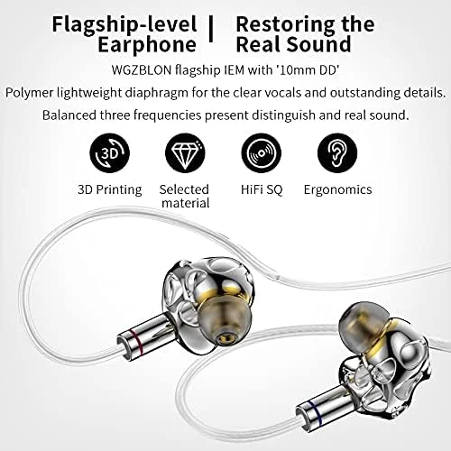 هدفون داخل گوشی BLON BL-A8، هدفون سیمی Blon A8 BlA8، هدفون باس، طراحی فلزی توخالی حکاکی شده، سبک وزن، درایور دینامیک 10 میلی‌متری، کابل جداشدنی 0.78 میلی‌متری (قهوه‌ای، با میکروفون)