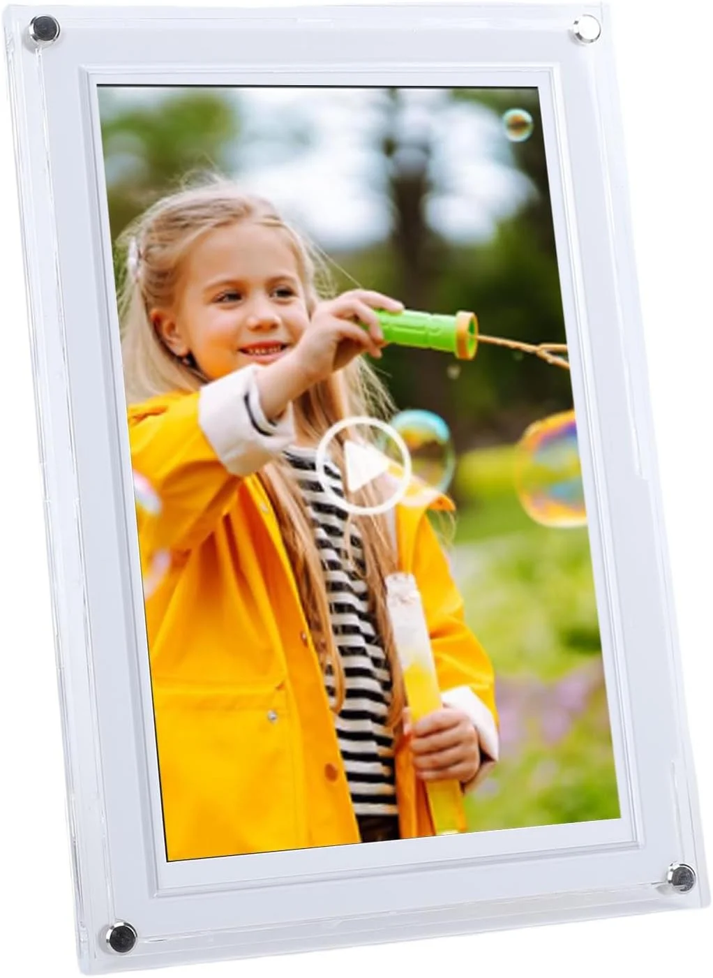 قاب عکس دیجیتال وای فای Bewinner، قاب عکس ابری هوشمند 10.1 اینچی با صفحه نمایش HD 1280x800 چرخش خودکار، حافظه 32 گیگابایتی، پخش موسیقی و ویدیو، هدیه (سفید)