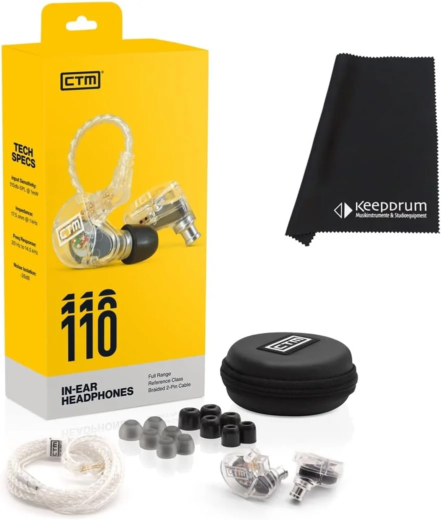 هدفون مانیتور داخل گوشی CTM CE110 + دستمال پولیش keepdrum
