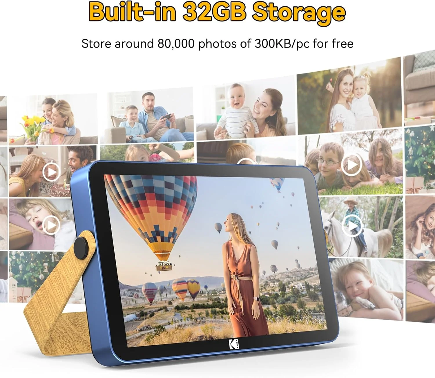 قاب عکس دیجیتال 10 اینچی کوداک با قابلیت شارژ مجدد و وای فای، 16 گیگابایت رم، قاب عکس الکترونیکی وای فای با قابلیت پخش عکس/فیلم/تقویم/ساعت زنگ دار/آب و هوا و به روز رسانی موقعیت مکانی، RCF-108 آبی قاب عکس دیجیتال 10 اینچی کوداک با قابلیت شارژ مجدد و وای فای، 16 گیگابایت رم، قاب عکس الکترونیکی وای فای با قابلیت پخش عکس/فیلم/تقویم/ساعت زنگ دار/آب و هوا و به روز رسانی موقعیت مکانی، RCF-108 آبی