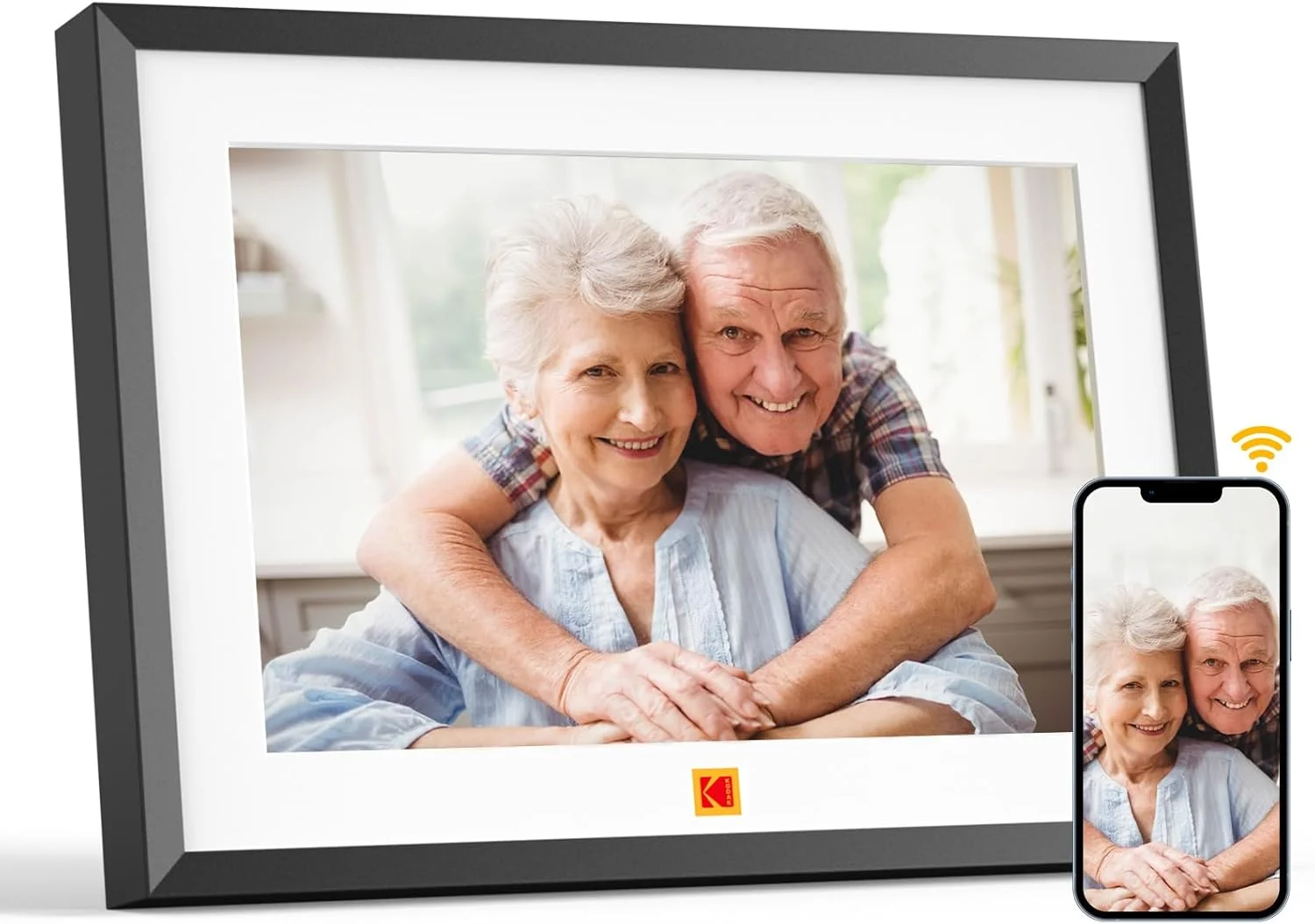 قاب عکس دیجیتال کداک، 10 اینچ، قاب عکس دیجیتال وای فای با حافظه 32 گیگابایت، صفحه نمایش لمسی IPS HD، چرخش خودکار، قاب عکس الکترونیکی، اشتراک گذاری فوری عکس ها و فیلم ها از طریق برنامه رایگان