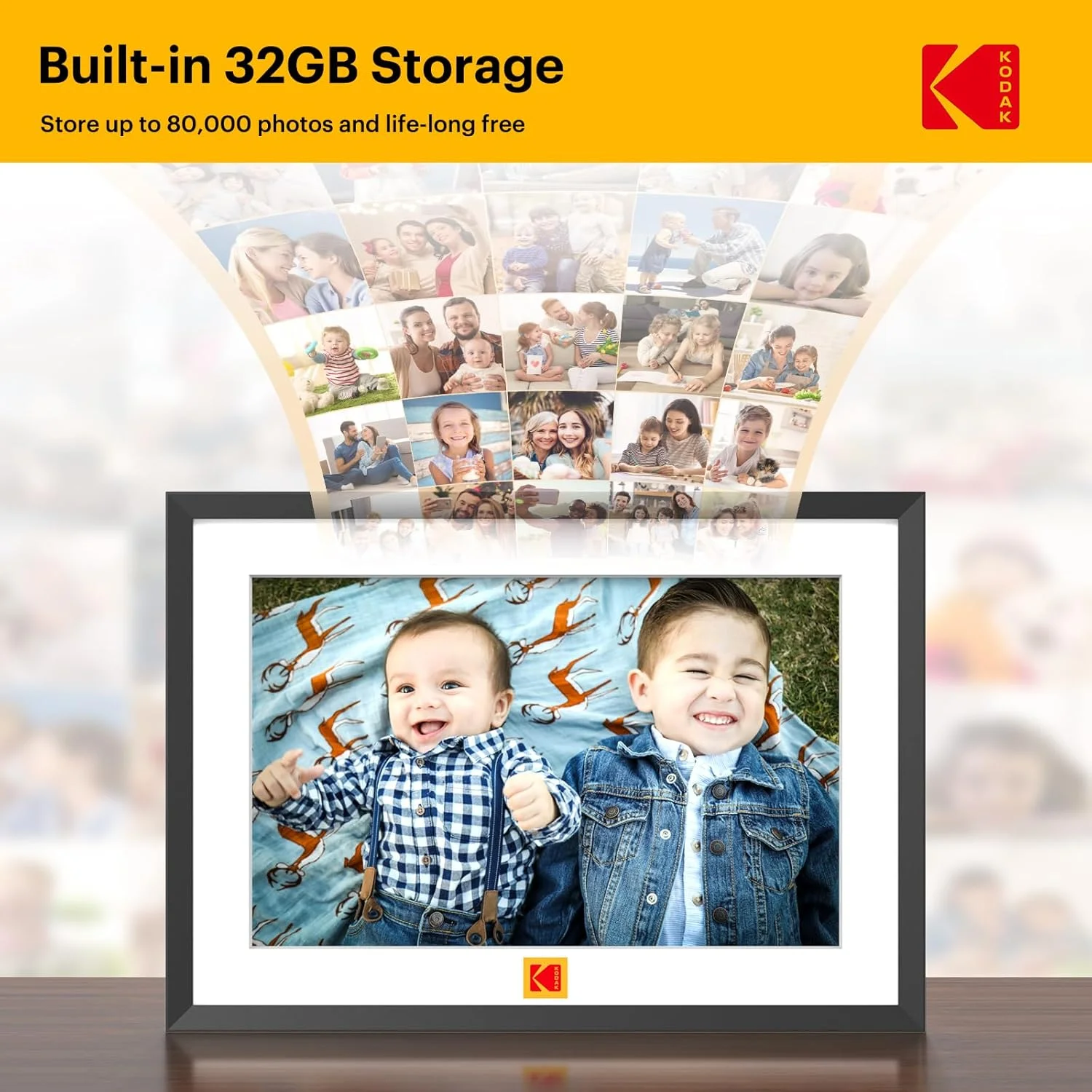 قاب عکس دیجیتال کداک، 10 اینچ، قاب عکس دیجیتال وای فای با حافظه 32 گیگابایت، صفحه نمایش لمسی IPS HD، چرخش خودکار، قاب عکس الکترونیکی، اشتراک گذاری فوری عکس ها و فیلم ها از طریق برنامه رایگان قاب عکس دیجیتال کداک، 10 اینچ، قاب عکس دیجیتال وای فای با حافظه 32 گیگابایت، صفحه نمایش لمسی IPS HD، چرخش خودکار، قاب عکس الکترونیکی، اشتراک گذاری فوری عکس ها و فیلم ها از طریق برنامه رایگان