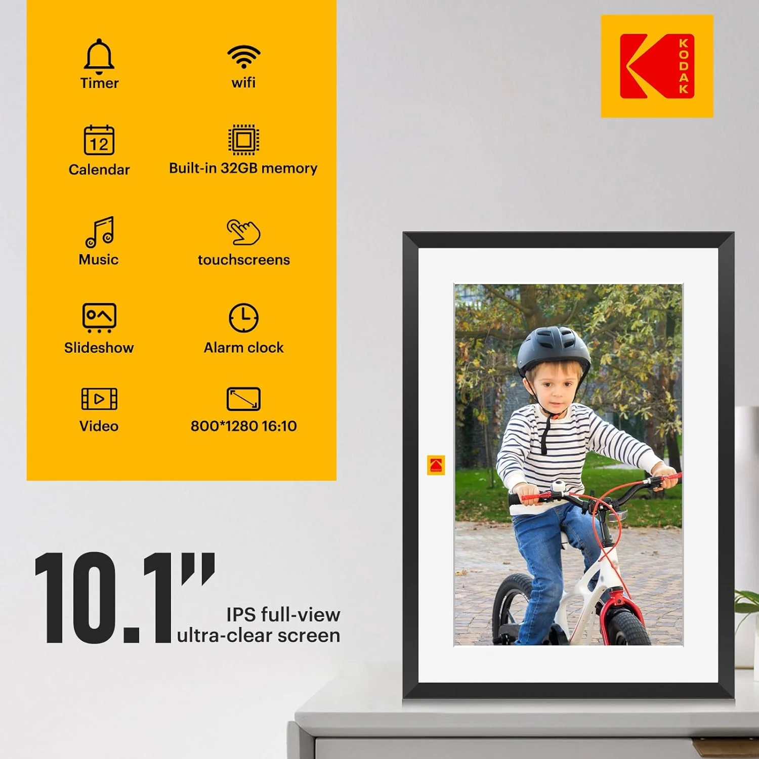قاب عکس دیجیتال کوداک با وای فای، صفحه نمایش لمسی 10.1 اینچی IPS HD با وضوح 1280x800، حافظه داخلی 32 گیگابایتی، چرخش خودکار، قابلیت نصب روی دیوار، اشتراک آسان عکس ها و فیلم ها، هدیه تولد قاب عکس دیجیتال کوداک با وای فای، صفحه نمایش لمسی 10.1 اینچی IPS HD با وضوح 1280x800، حافظه داخلی 32 گیگابایتی، چرخش خودکار، قابلیت نصب روی دیوار، اشتراک آسان عکس ها و فیلم ها، هدیه تولد