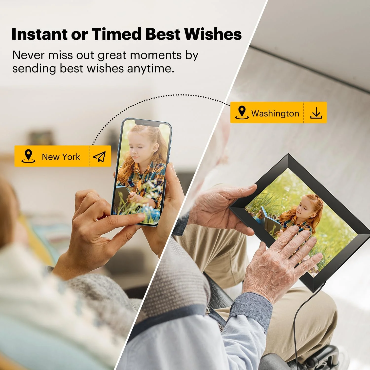 قاب عکس دیجیتال کداک وای فای 10.1 اینچی HD IPS با صفحه لمسی، حافظه 32 گیگابایتی، چرخش خودکار تصویر، اشتراک گذاری عکس یا فیلم از طریق برنامه، مشکی قاب عکس دیجیتال کداک وای فای 10.1 اینچی HD IPS با صفحه لمسی، حافظه 32 گیگابایتی، چرخش خودکار تصویر، اشتراک گذاری عکس یا فیلم از طریق برنامه، مشکی