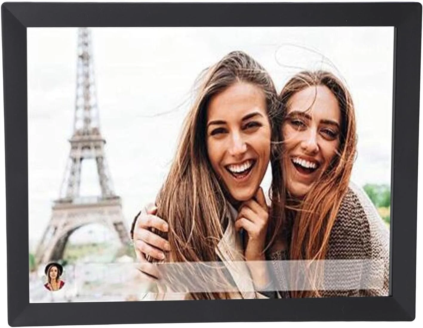 قاب عکس دیجیتال 15 اینچی Dpofirs، حافظه HD برای 80000 عکس، 1024 X 768 چرخش خودکار قاب عکس دیجیتال هوشمند بارگیری از تلفن برای برنامه Vphoto (دوشاخه UK 100‑240V)