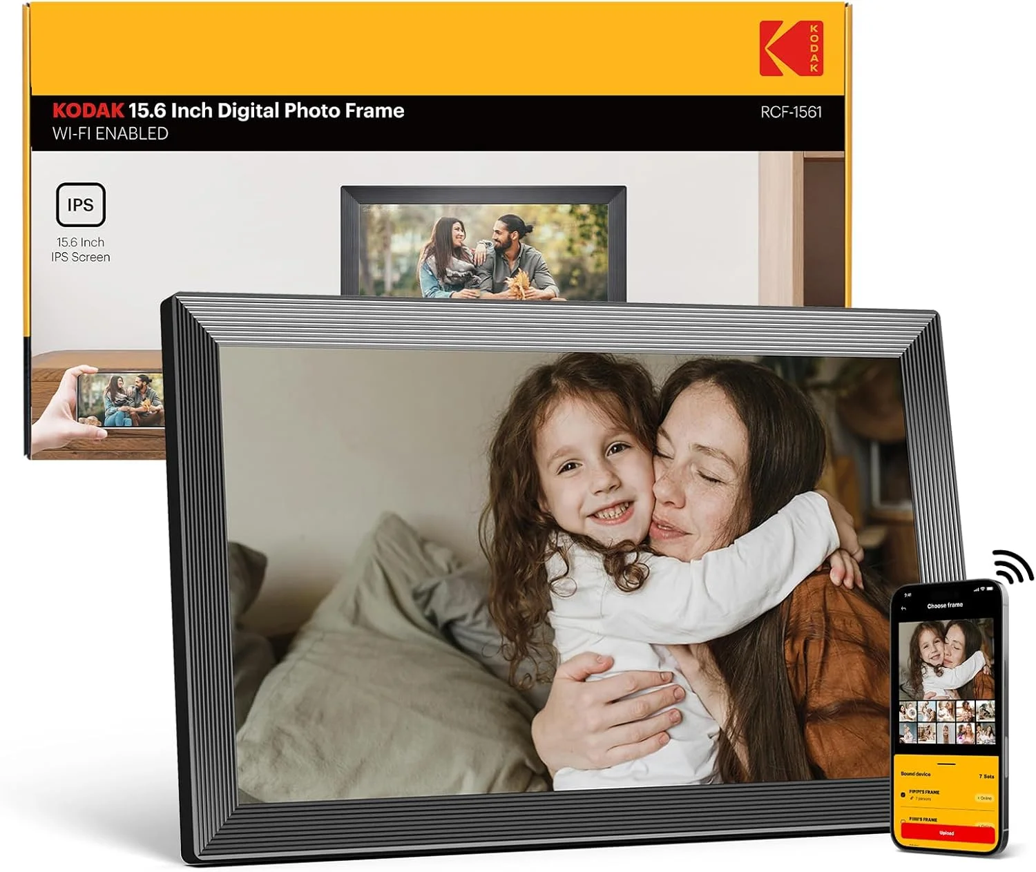 قاب عکس دیجیتال KODAK، 15.6 اینچ، قاب عکس دیجیتال WiFi با صفحه لمسی IPS با کیفیت HD 1920x1080