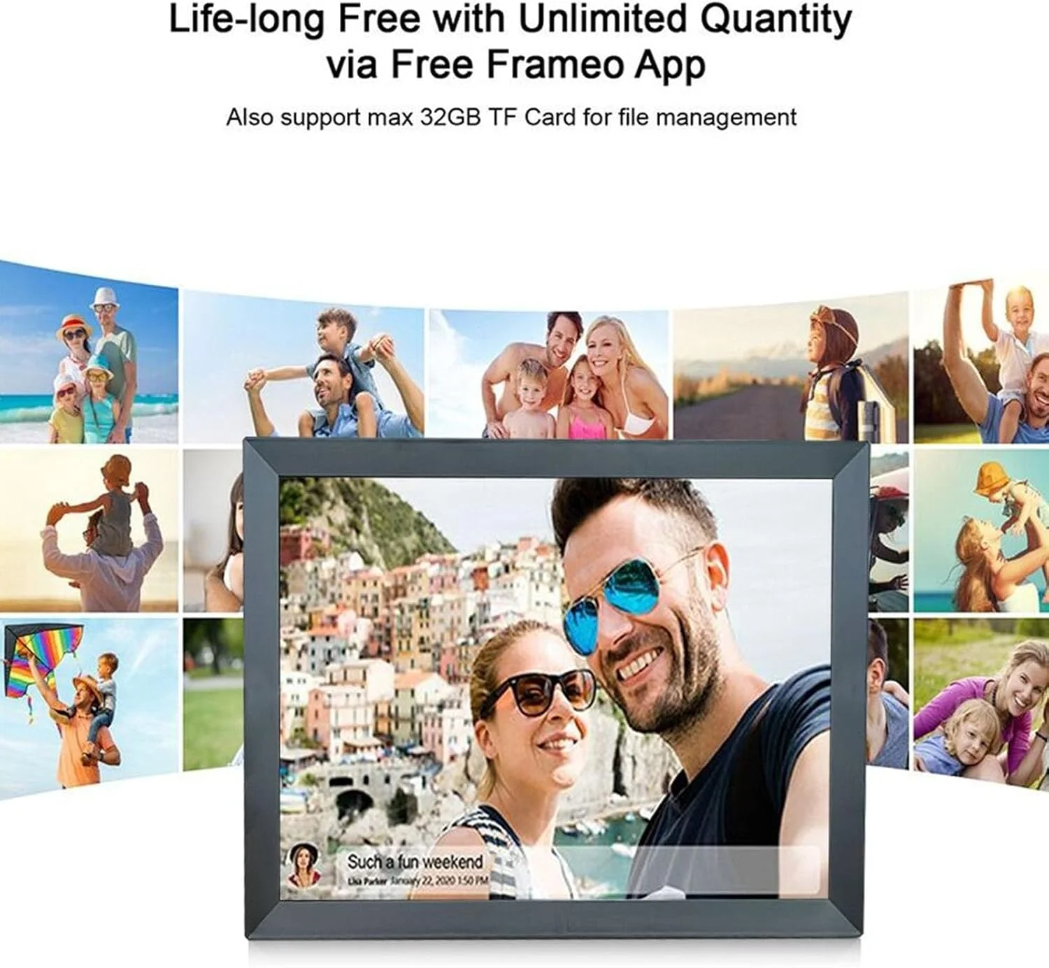 قاب عکس دیجیتال 15 اینچی Dpofirs، حافظه HD برای 80000 عکس، 1024 X 768 چرخش خودکار قاب عکس دیجیتال هوشمند بارگیری از تلفن برای برنامه Vphoto (دوشاخه UK 100‑240V) قاب عکس دیجیتال 15 اینچی Dpofirs، حافظه HD برای 80000 عکس، 1024 X 768 چرخش خودکار قاب عکس دیجیتال هوشمند بارگیری از تلفن برای برنامه Vphoto (دوشاخه UK 100‑240V)