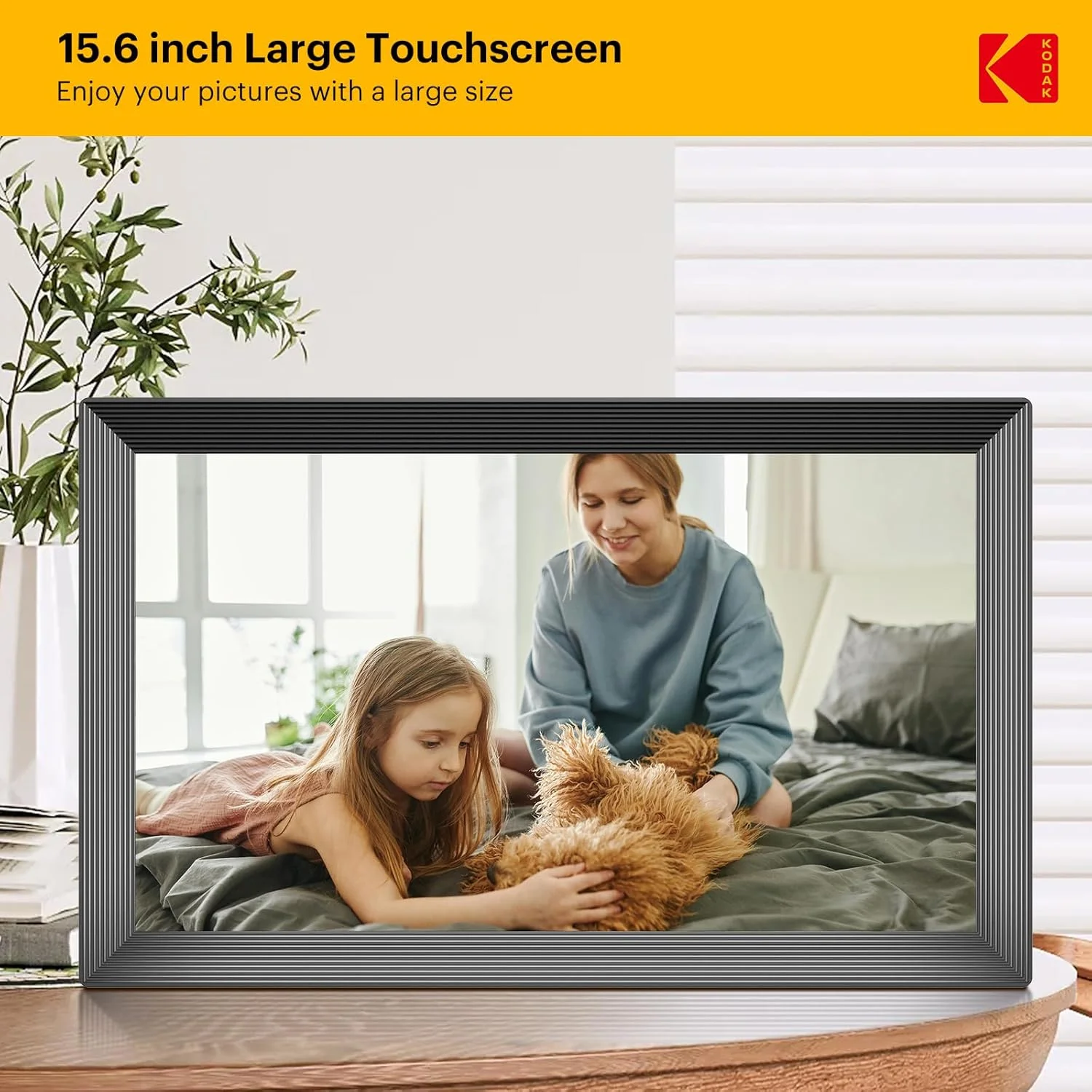 قاب عکس دیجیتال KODAK، 15.6 اینچ، قاب عکس دیجیتال WiFi با صفحه لمسی IPS با کیفیت HD 1920x1080 قاب عکس دیجیتال KODAK، 15.6 اینچ، قاب عکس دیجیتال WiFi با صفحه لمسی IPS با کیفیت HD 1920x1080