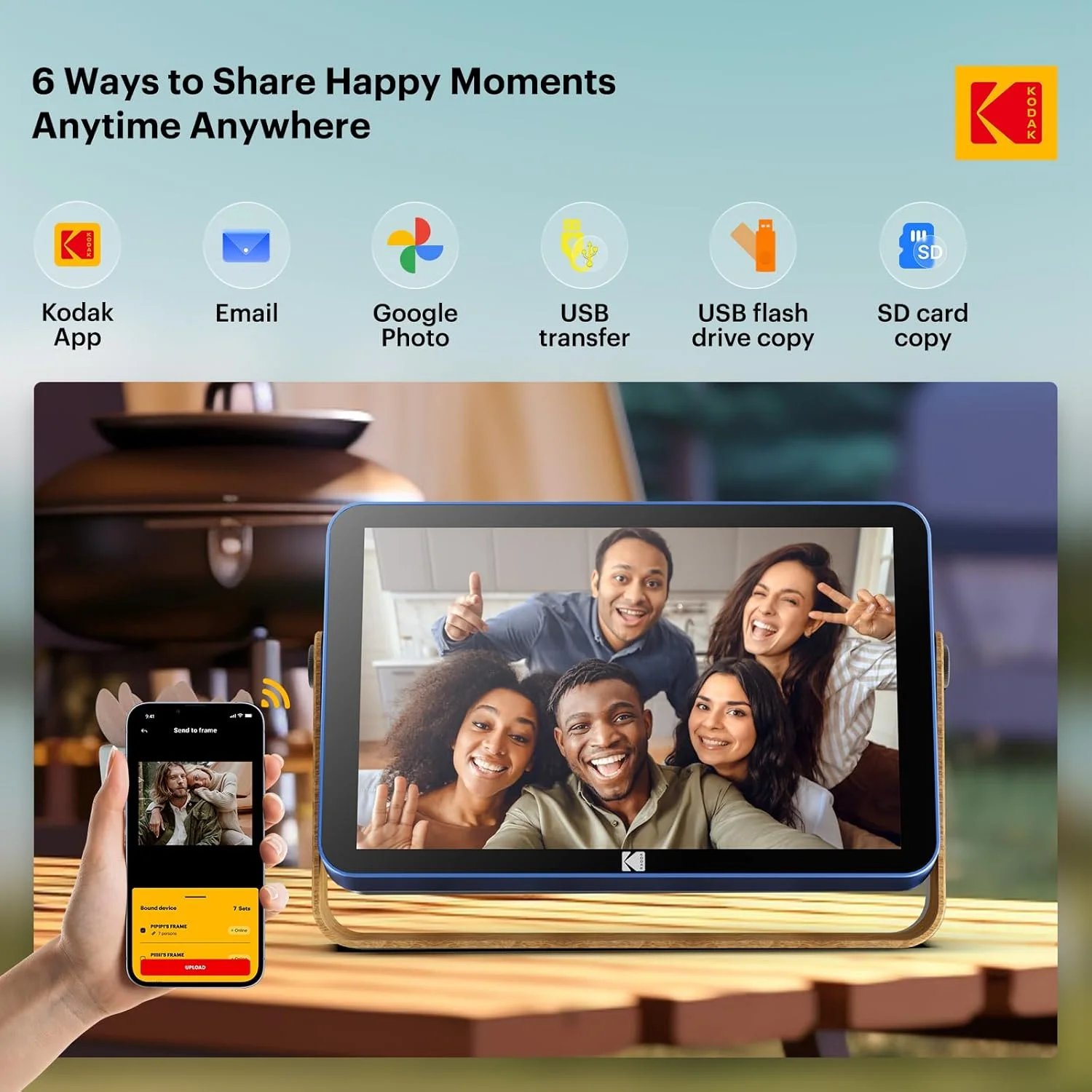 قاب عکس دیجیتال وای فای KODAK با باتری 4000 میلی آمپر ساعت