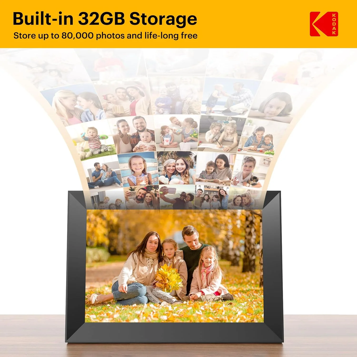 قاب عکس دیجیتال وای فای 10.1 اینچی KODAK، صفحه نمایش لمسی IPS HD 1280x800، قاب عکس هوشمند الکترونیکی با حافظه 16 گیگابایتی، چرخش خودکار، اشتراک فوری عکس/فیلم از هر کجا قاب عکس دیجیتال وای فای 10.1 اینچی KODAK، صفحه نمایش لمسی IPS HD 1280x800، قاب عکس هوشمند الکترونیکی با حافظه 16 گیگابایتی، چرخش خودکار، اشتراک فوری عکس/فیلم از هر کجا