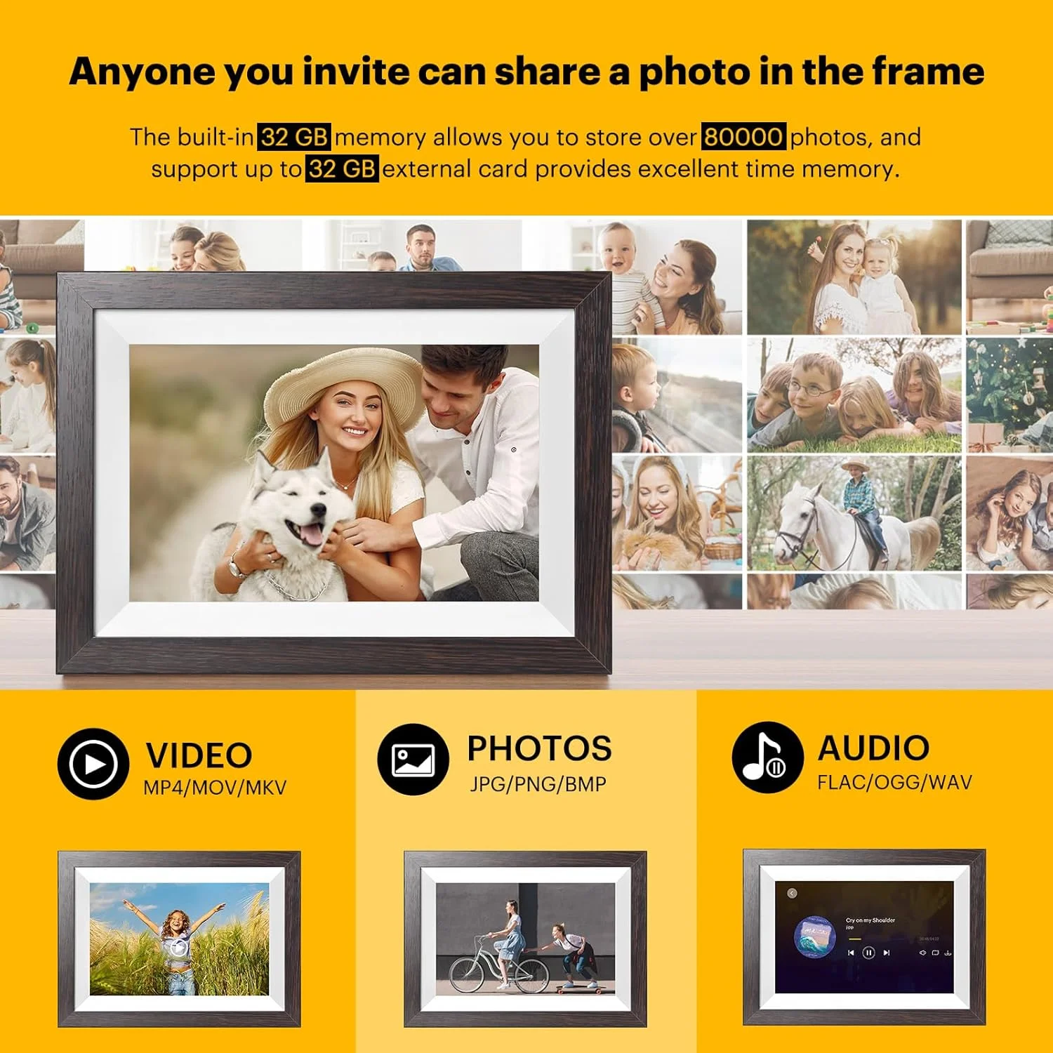 قاب عکس دیجیتال وای فای 10.1 اینچی KODAK - 32 گیگابایت، صفحه لمسی HD IPS 1280 x 800 - چرخش خودکار - به اشتراک گذاری عکس ها و فیلم ها با دوستان و خانواده از طریق برنامه KODAK قاب عکس دیجیتال وای فای 10.1 اینچی KODAK - 32 گیگابایت، صفحه لمسی HD IPS 1280 x 800 - چرخش خودکار - به اشتراک گذاری عکس ها و فیلم ها با دوستان و خانواده از طریق برنامه KODAK