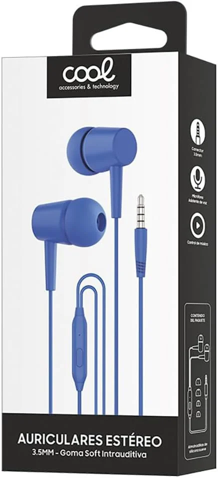 هدفون استریو خرس خنک با میکروفون، 3.5 میلی متر، آبی