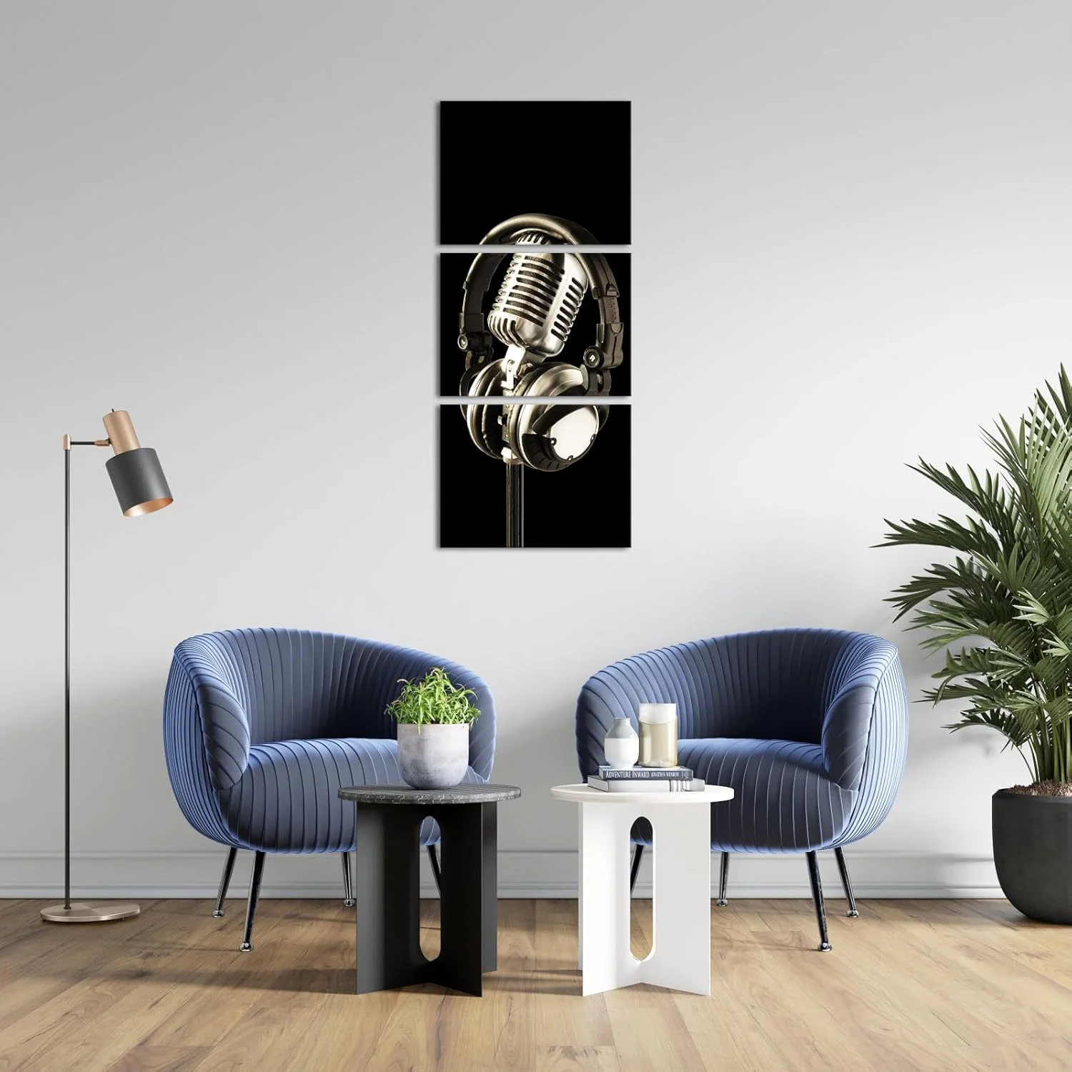 چاپ بوم موزیکال آپیکوتور، اثر هنری، سیاه و سفید، هدفون و میکروفون، آلات موسیقی، تصاویر، هنر دیواری، دکوراسیون، موسیقی، کلاس درس، استودیو، هنر دیواری، قاب شده، 30.5 x 40.6 x 7.6