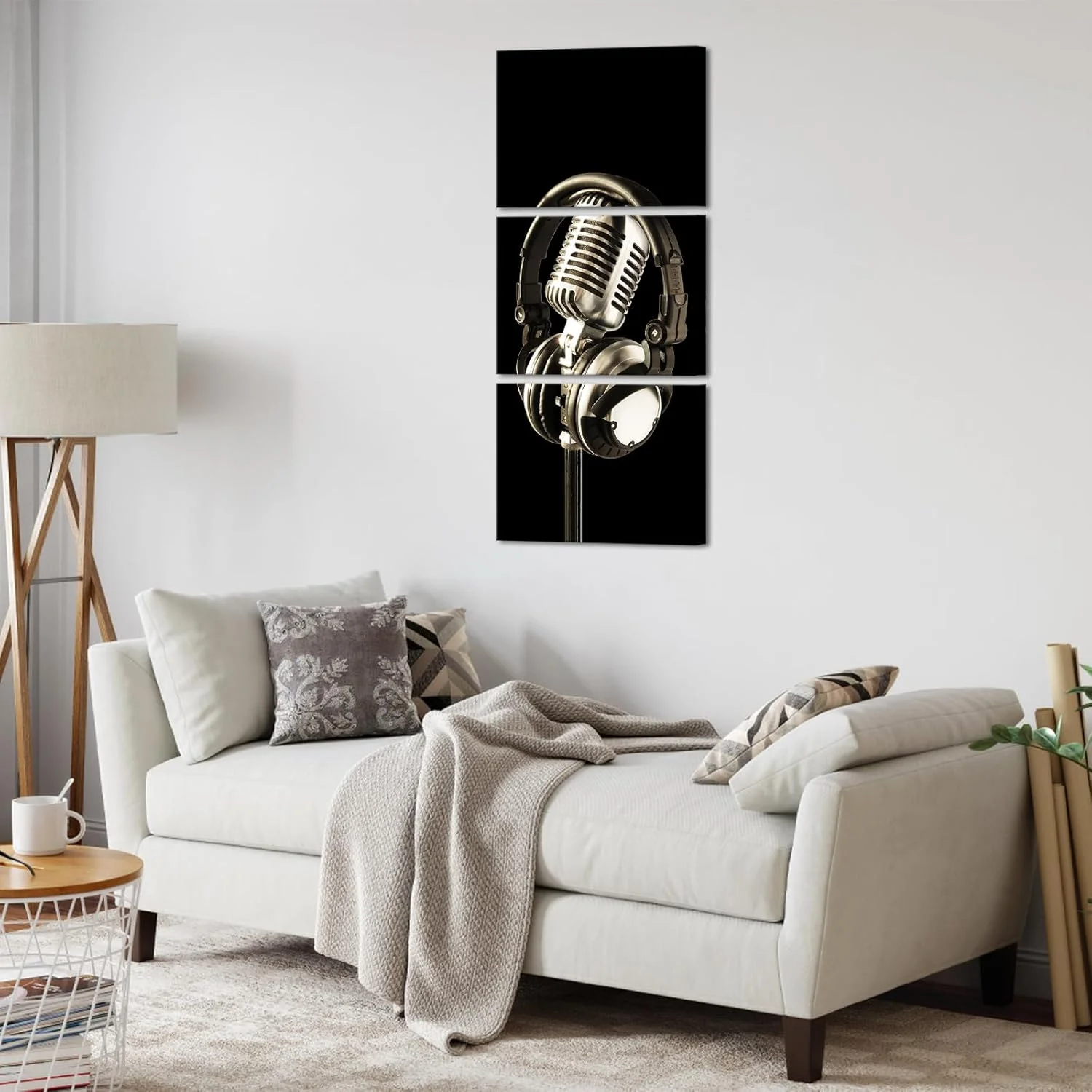 چاپ بوم موزیکال آپیکوتور، اثر هنری، سیاه و سفید، هدفون و میکروفون، آلات موسیقی، تصاویر، هنر دیواری، دکوراسیون، موسیقی، کلاس درس، استودیو، هنر دیواری، قاب شده، 30.5 x 40.6 x 7.6