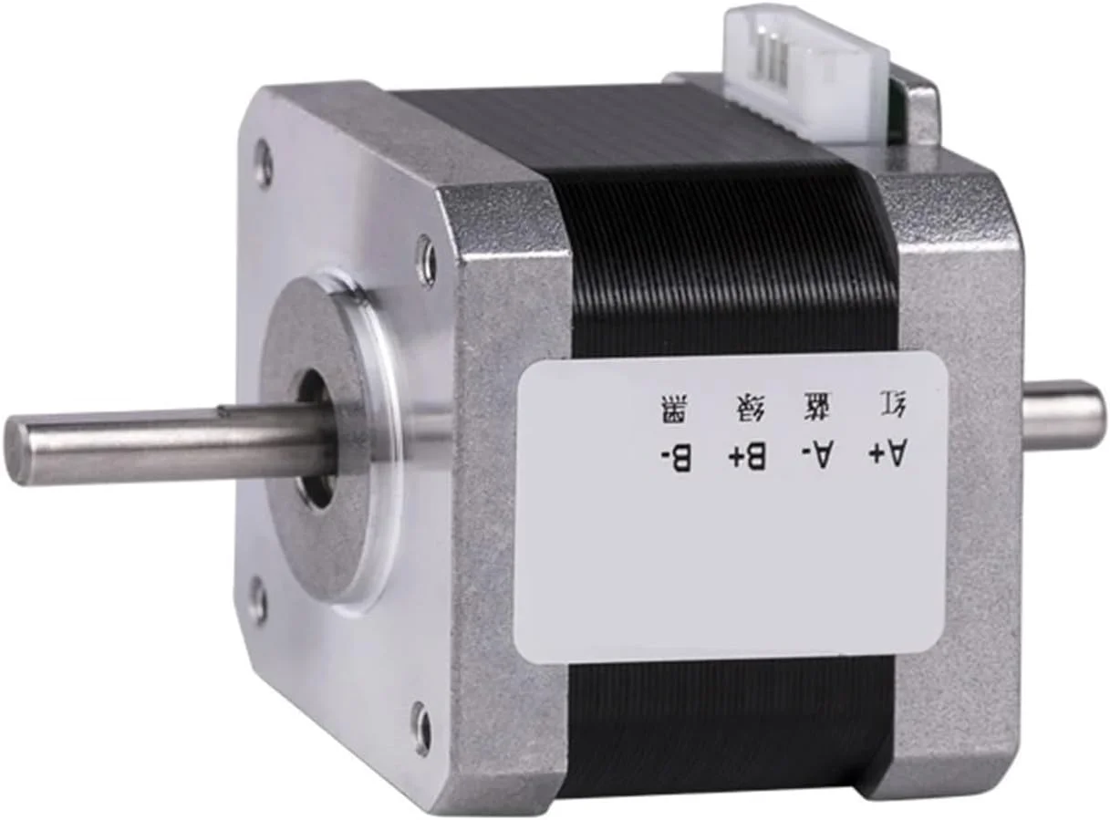 موتور پله ای Nema17، 40 میلی متر، 0.42N.m، 1.7 آمپر، دو شفت، 2 فاز، برای دستگاه CNC، پرینتر سه بعدی، ماشین های حکاکی و فرز