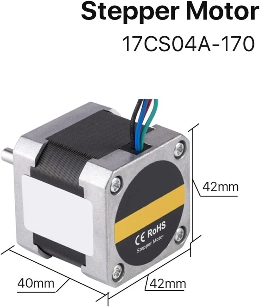 موتور پله ای Nema17، 40 میلی متر، 0.42N.m، 1.7 آمپر، موتور پله ای 2 فاز برای دستگاه CNC، پرینتر سه بعدی، دستگاه حکاکی و فرز (1 عدد)