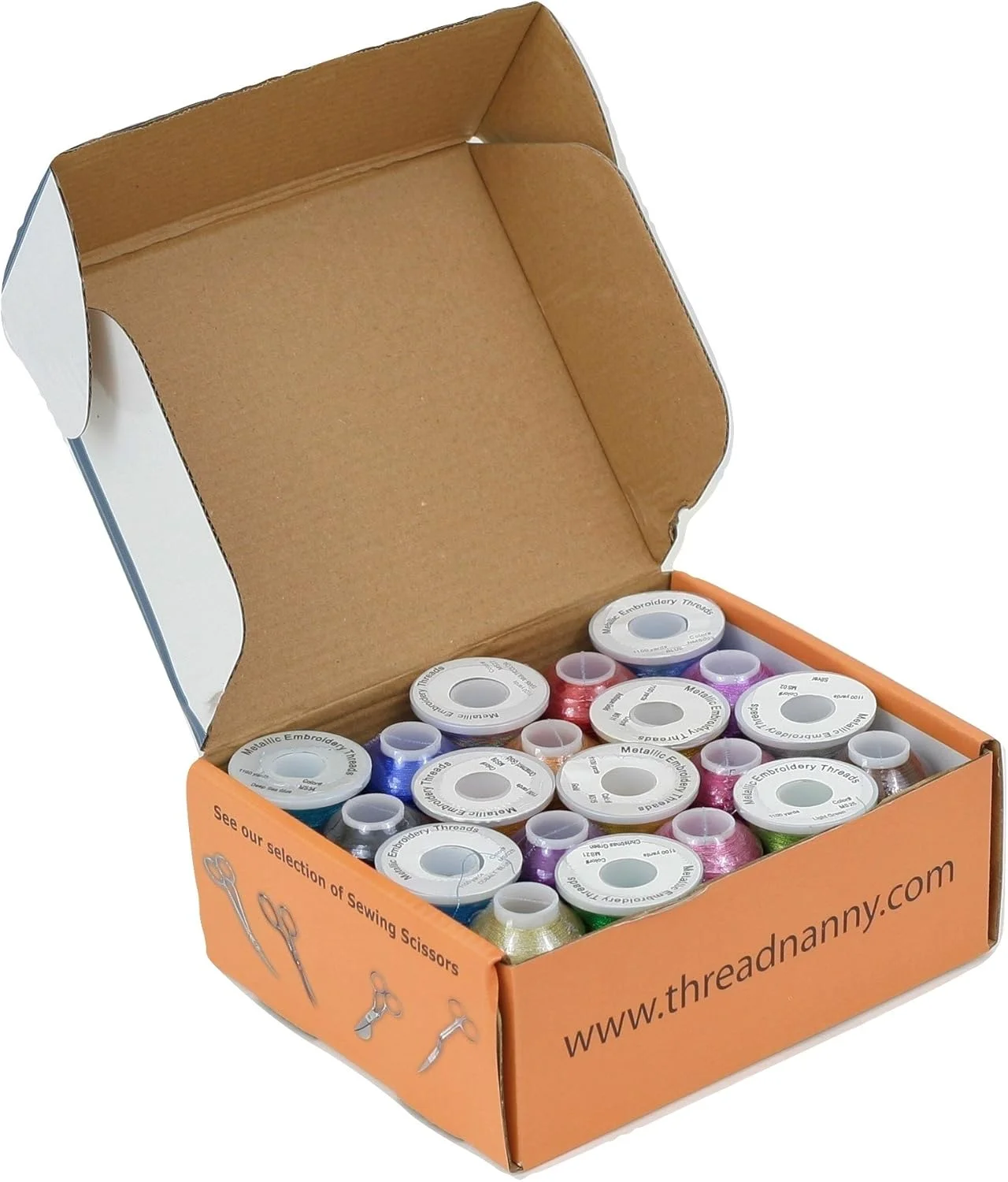 مجموعه نخ گلدوزی متالیک ماشینی بزرگ ۱۰۰۰ متری، ۲۰ عدد دوک/قرقره رنگ های متنوع، کیت نخ خیاطی پلی استر سازگار با ماشین های Brother Babylock Janome Singer Pfaff Husqvarna Bernina