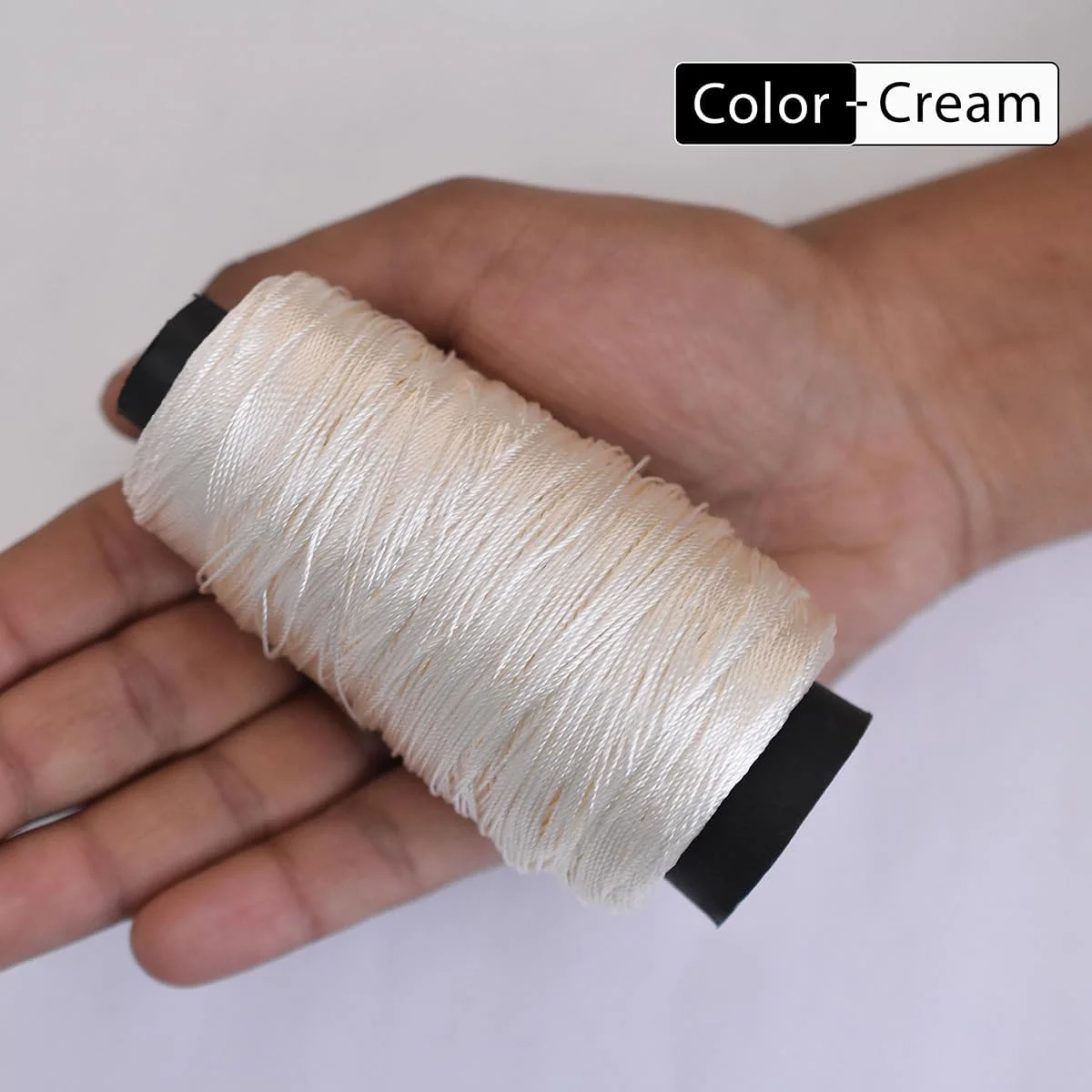 نخ ابریشم گلدوزی - ویسکوز 3 لایه کرم، نخ گلدوزی و دوخت ابریشم مصنوعی، 0.56 میلی متر، 400 متر