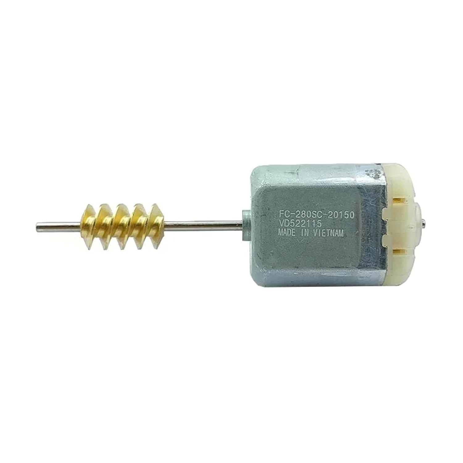 موتور الکتریکی مینی DC مدل FC-280SC-20150 با ولتاژ 12 ولت، سرعت 11400 دور در دقیقه و شفت دنده کرمی 24 میلی‌متری - 1 عدد