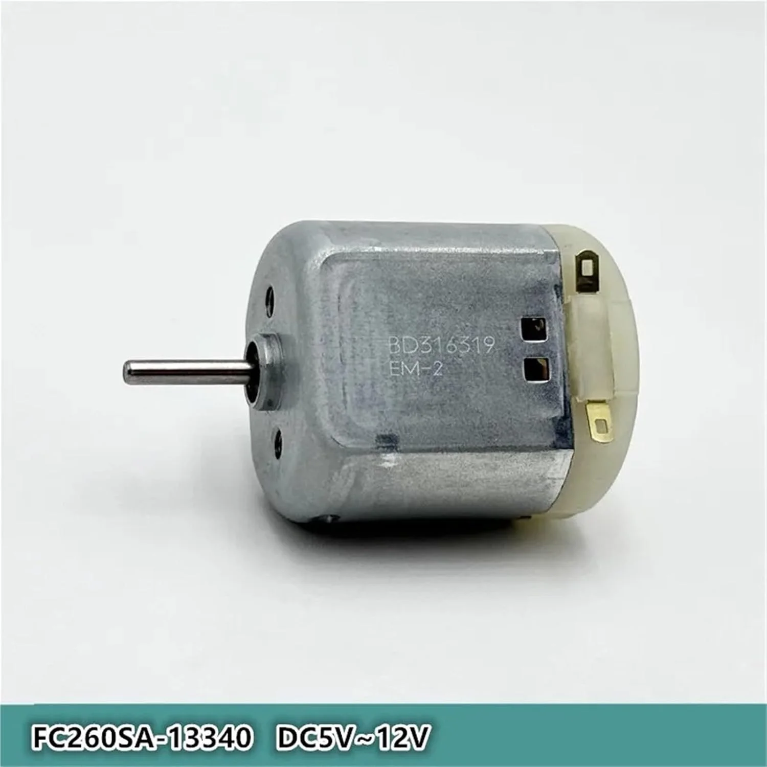 موتور برس کربنی FC260SA-13340 با ابعاد 18 * 24 * 27 میلی‌متر، 12 ولت، 8500 دور در دقیقه، شفت 2 میلی‌متری DC، تعداد 5 عدد
