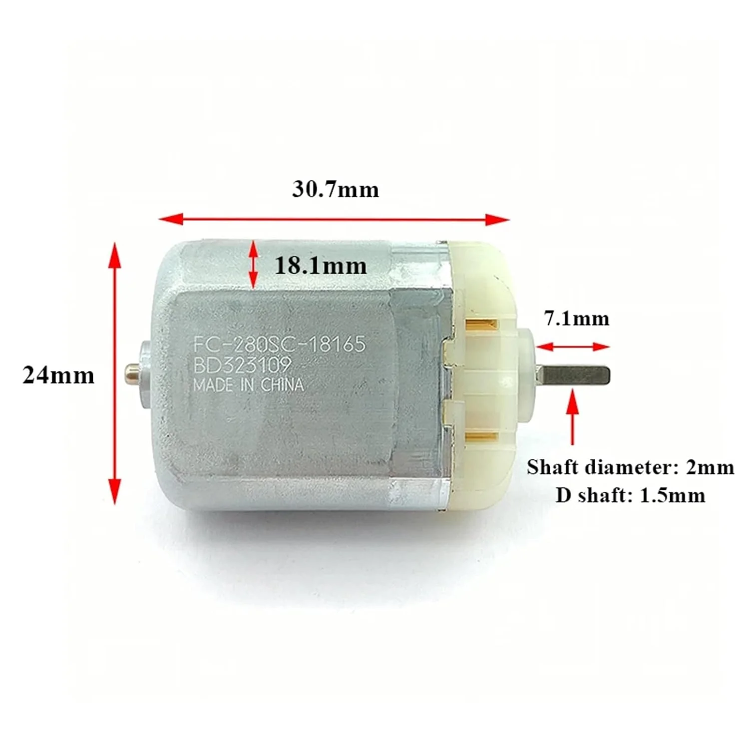 موتور الکتریکی مینی FC-280SC-18165 DC 10500 12V شفت D معکوس 24 میلی متری 1 عدد