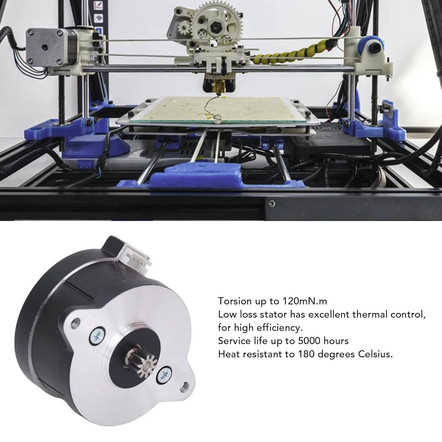 موتور پله‌ای اکسترودر، موتور پله‌ای 36 میلی‌متری با چرخ‌دنده 10T و زاویه 1.8 درجه، موتور پرینتر سه بعدی دو فاز گرد، DC6.5V DC0.5A برای Ender 3V2 PRO CR10