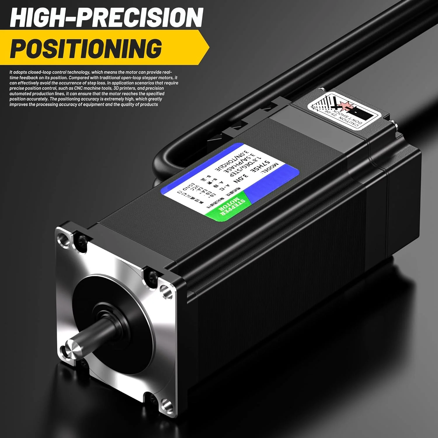 کیت موتور پله‌ای حلقه بسته Eyes.sys 428oz-in، 3Nm/428oz.in Nema23 57HSZ3N و درایور 24-80VDC HSS57 به همراه کابل برق و انکودر