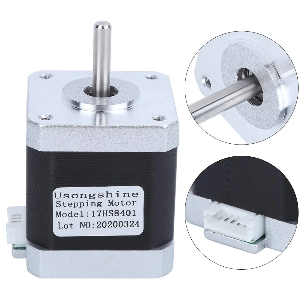 کیت موتور پله‌ای CNC مدل Eujgoov 17HS8401 NEMA 17 با گشتاور بالا و کابل 4 پین برای پرینترهای سه بعدی و تجهیزات ماشینکاری