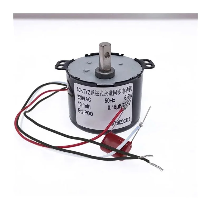 موتور کاهنده سرعت 6 وات 50KTYZ AC با استارتر الکترونیکی، مغناطیس دائم، سنکرون، ولتاژ 220 ولت AC، قابل کنترل و با قابلیت چرخش معکوس