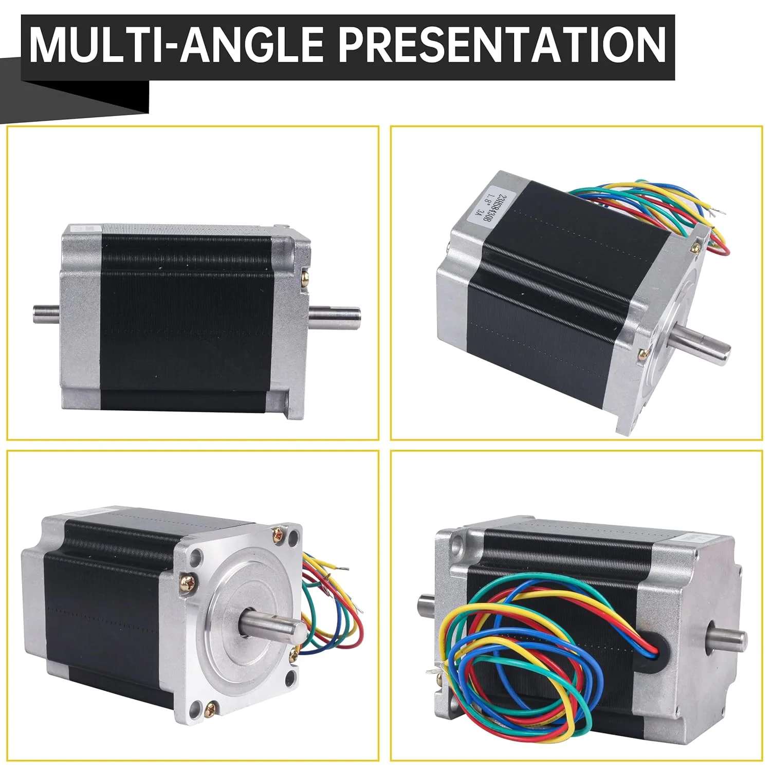 موتور پله‌ای دو شفت Nema23، 270 اونس اینچ، 76 میلی‌متر، 1.8 درجه، 3 آمپر، با 4 سیم برای پرینتر سه بعدی/ربات/دستگاه فرز CNC