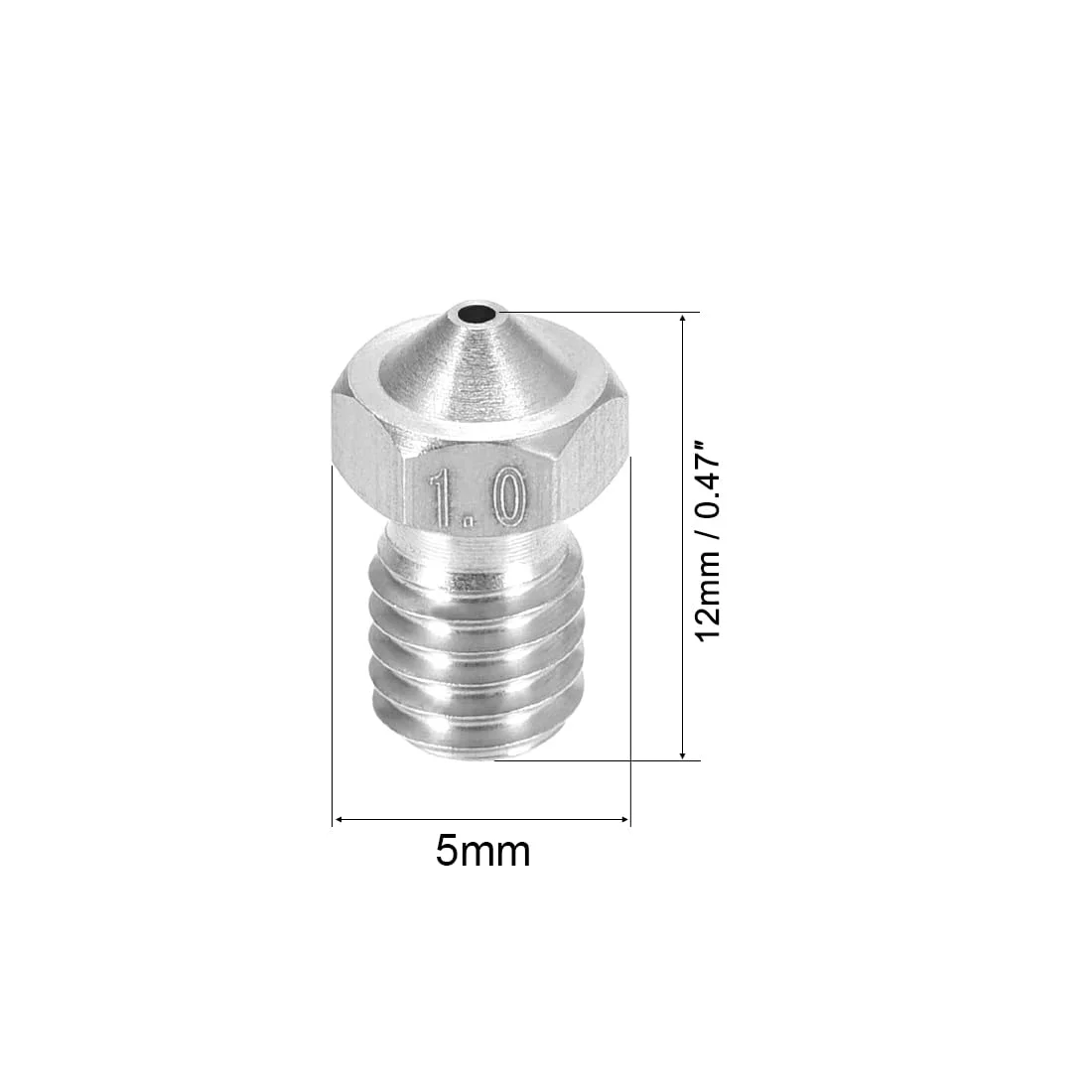 نازل پرینتر سه بعدی uxcell، نازل استیل ضد زنگ V6 1 میلی متری، هد چاپ اکسترودر