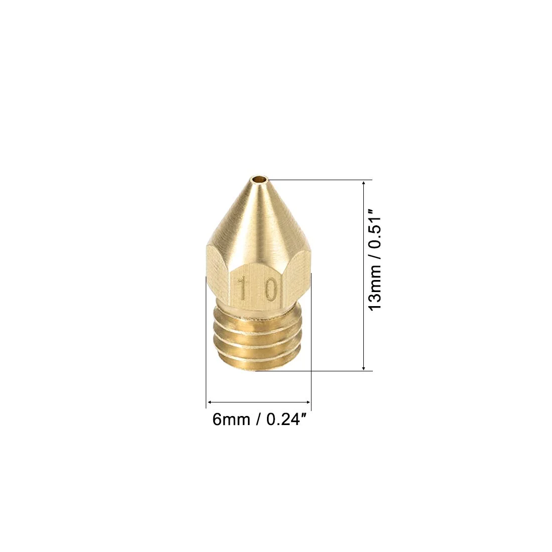 نازل پرینتر سه بعدی uxcell، نازل برنجی 1 میلی متری، هد چاپ اکسترودر برای فیلامنت 1.75 میلی متری M6 پرینتر سه بعدی، 5 عدد