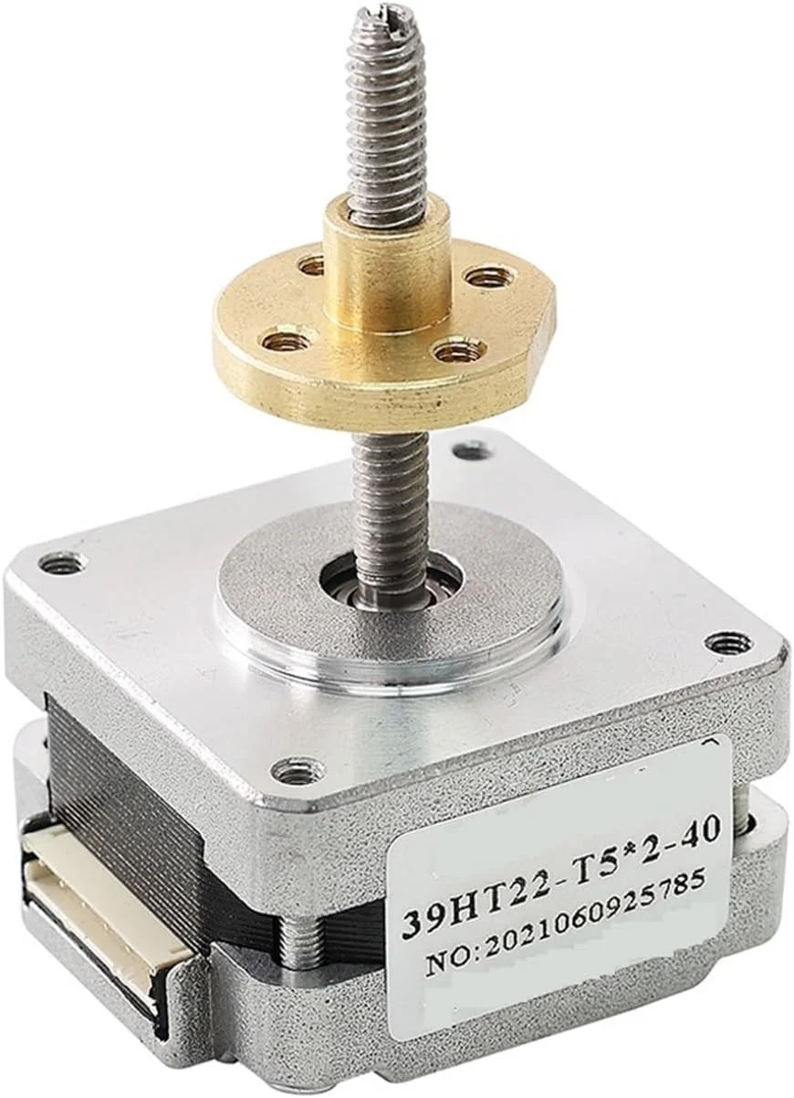 موتور پله ای Nema16 موتور پله ای پیچی 39HT22-T5x2-40MM 0.7A 0.2N.M موتور 39 با مهره مسی برای محور Z پرینتر سه بعدی موتور پیچی بلند Nema16
