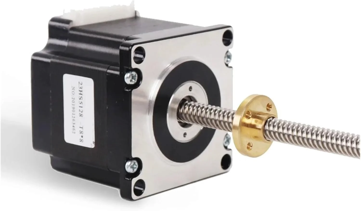 موتور پله ای 1 عدد Nema 23 موتور پله ای پیچی 23HS4128-T8 طول پیچ 300 میلی متر با مهره مسی لید 2/4/8 میلی متر برای CNC و موتور چاپگر سه بعدی (سایز: 23HS4128-T8x8-300mm)