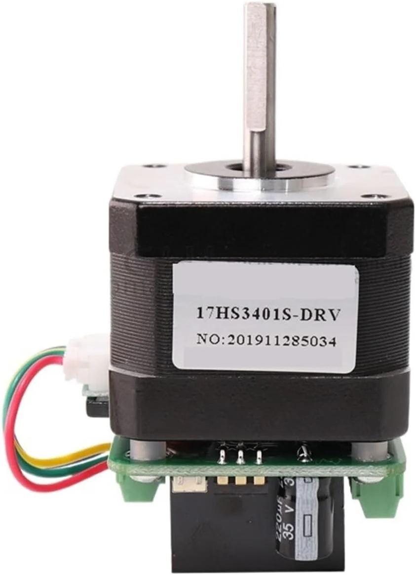 موتور پله ای Nema17 مدل 17HS3401S-DRV دو فاز 1.3 آمپر 28N.CM چهار سیمه به همراه درایور پشتی میکرو برای لوازم جانبی پرینتر سه بعدی (سایز : 17HS3401S-DRV X1)
