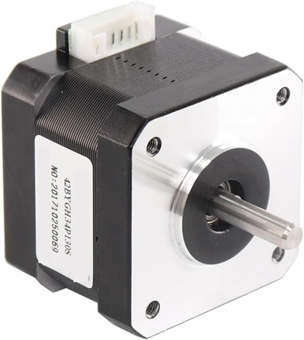 موتور پله ای 1 عدد Nema17 مدل 17HS3430S با جریان 0.4 آمپر و گشتاور 28N.CM، 1.8 درجه، ابعاد 42x34 میلی متر، سری 42BYGH مناسب برای پرینتر سه بعدی CNC XYZ