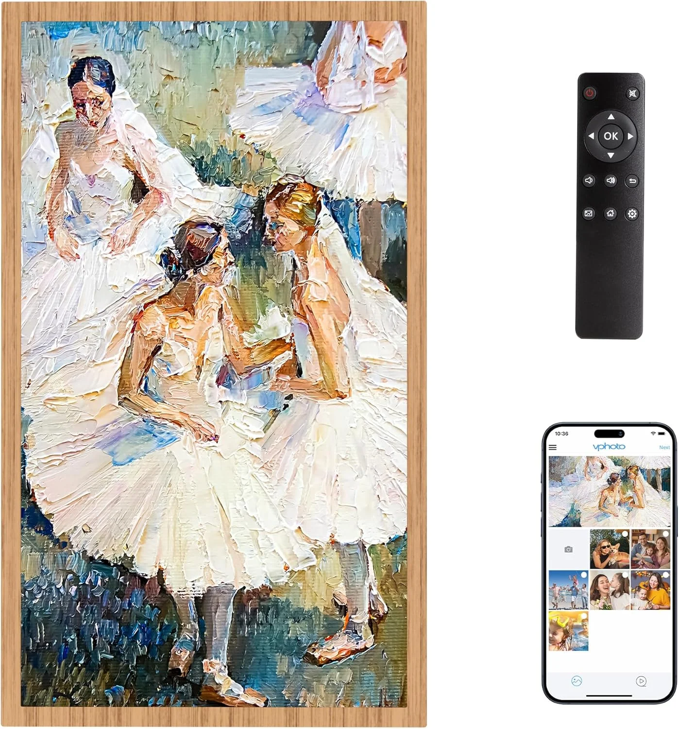 قاب عکس دیجیتال بزرگ دراگون تاچ با صفحه نمایش 21.5 اینچی، قاب عکس دیجیتال وای فای، حافظه 32 گیگابایتی، چرخش خودکار، اشتراک گذاری عکس ها از طریق برنامه، ایمیل، فضای ابری، کلاسیک 21 (غیر لمسی)