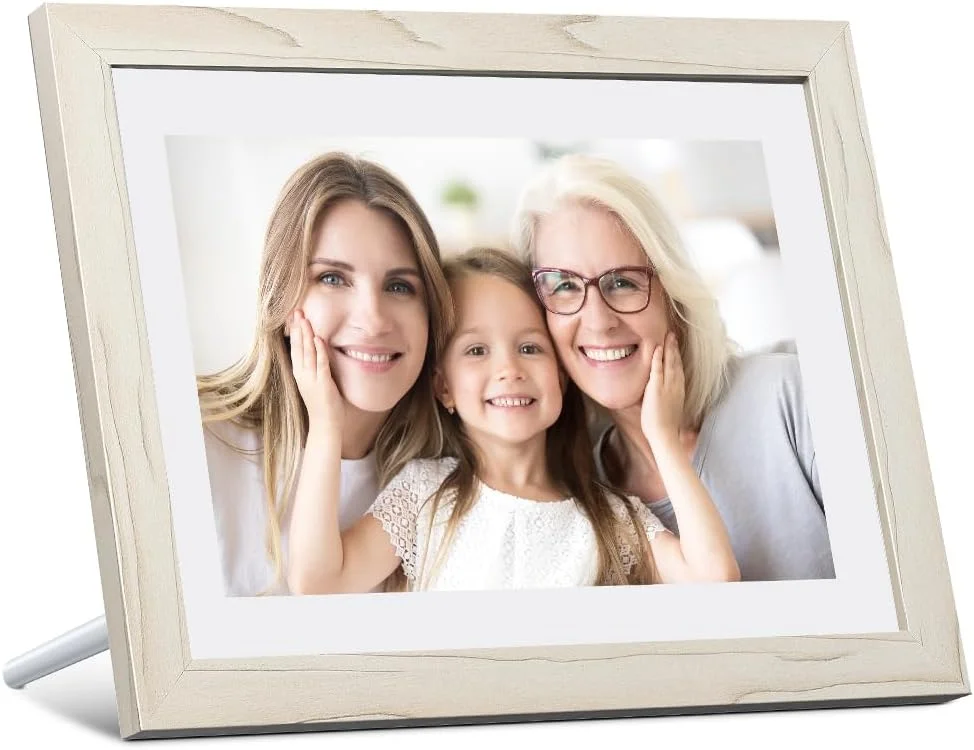 قاب عکس دیجیتال Dragon Touch، صفحه نمایش لمسی 10 اینچی IPS، حافظه 32 گیگابایتی، چرخش خودکار، اشتراک گذاری عکس از طریق برنامه، ایمیل، فضای ابری، مدل Classic 10 سفید، XKS0001-WT-US2