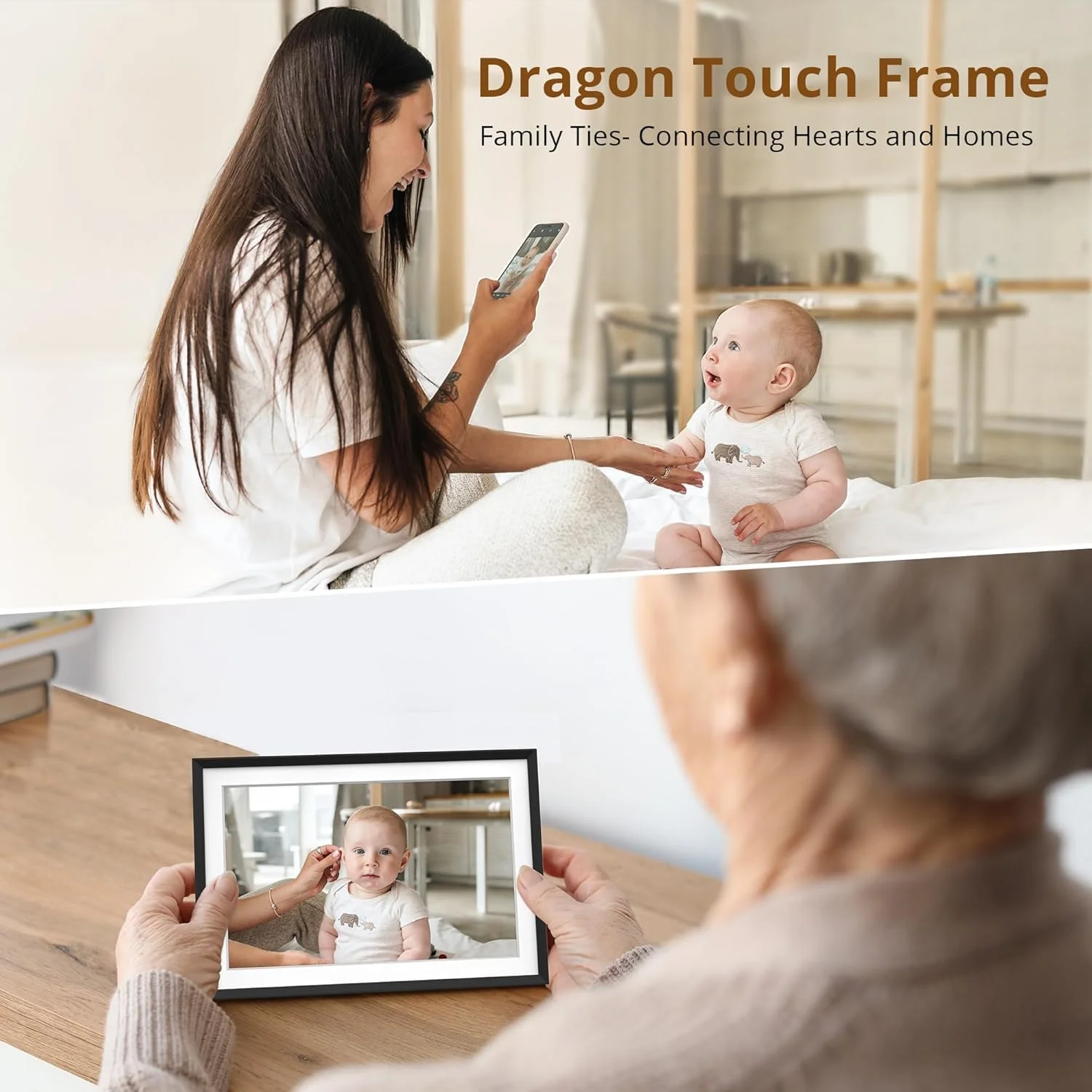 قاب عکس دیجیتال کلاسیک Dragon Touch با 10 آویز قاب عکس دیجیتال کلاسیک Dragon Touch با 10 آویز