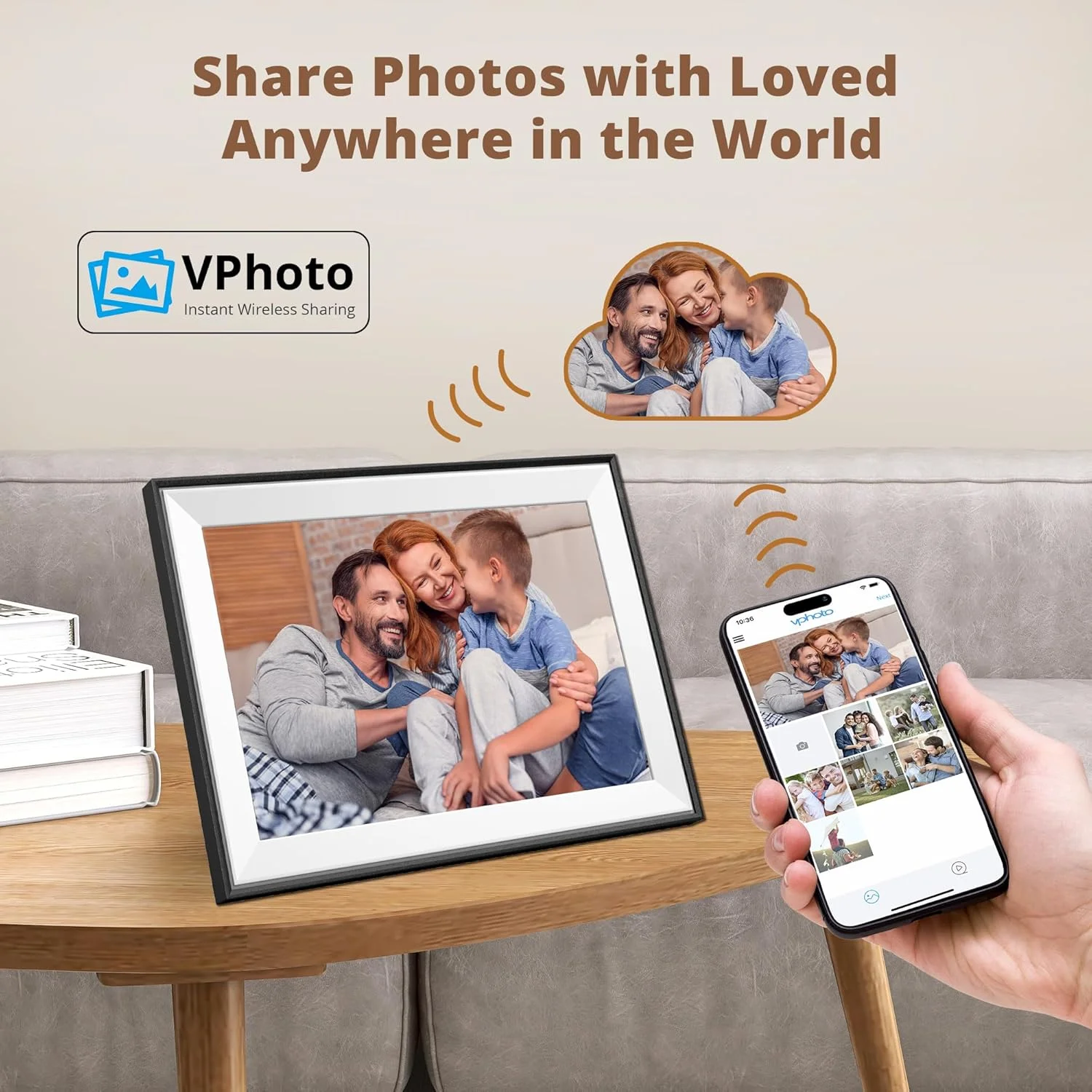 قاب عکس دیجیتال 10 اینچی Dragon Touch با صفحه لمسی IPS، حافظه 32 گیگابایتی، چرخش خودکار، اشتراک گذاری عکس از طریق برنامه قاب عکس دیجیتال 10 اینچی Dragon Touch با صفحه لمسی IPS، حافظه 32 گیگابایتی، چرخش خودکار، اشتراک گذاری عکس از طریق برنامه