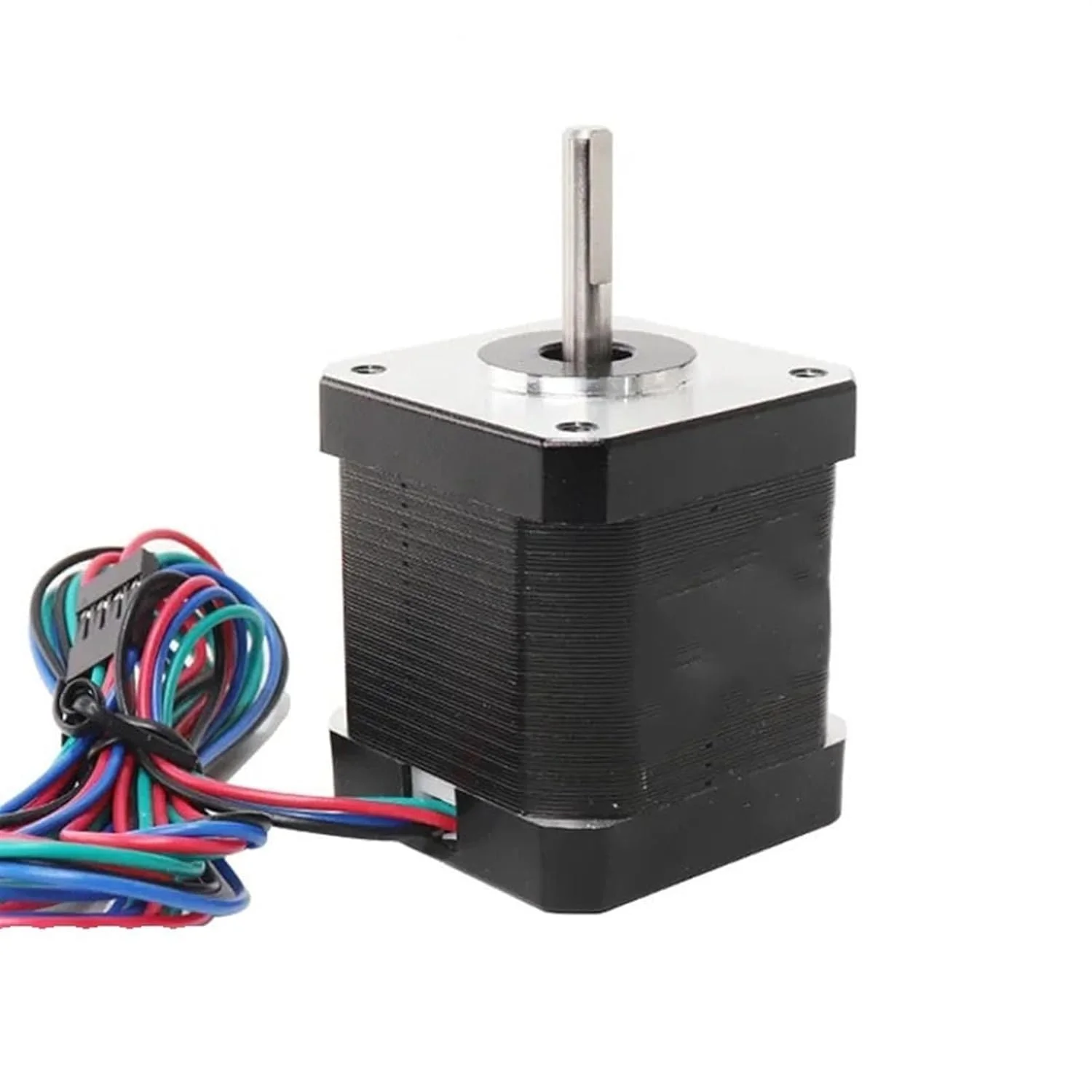 موتور پله ای 1.8A 52N.cm Nema 17 با زاویه گام 1.8 درجه، ابعاد 42x42x48 میلی متر، مناسب برای پرینتر سه بعدی، تجهیزات مانیتورینگ و ماشین آلات