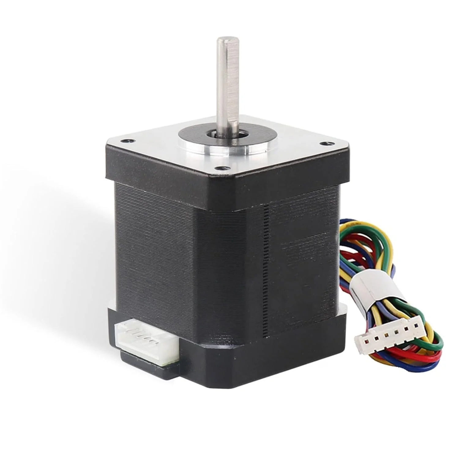 موتور پله ای Nema 17 با زاویه 0.9 درجه، 52N.cm، 1.8 آمپر، 2 فاز، 4 سیم، 42x42x48 میلی متر، 17HS8401S، موتور پله ای برای پرینتر سه بعدی، کابل 30 سانتی متری، درایور دستگاه
