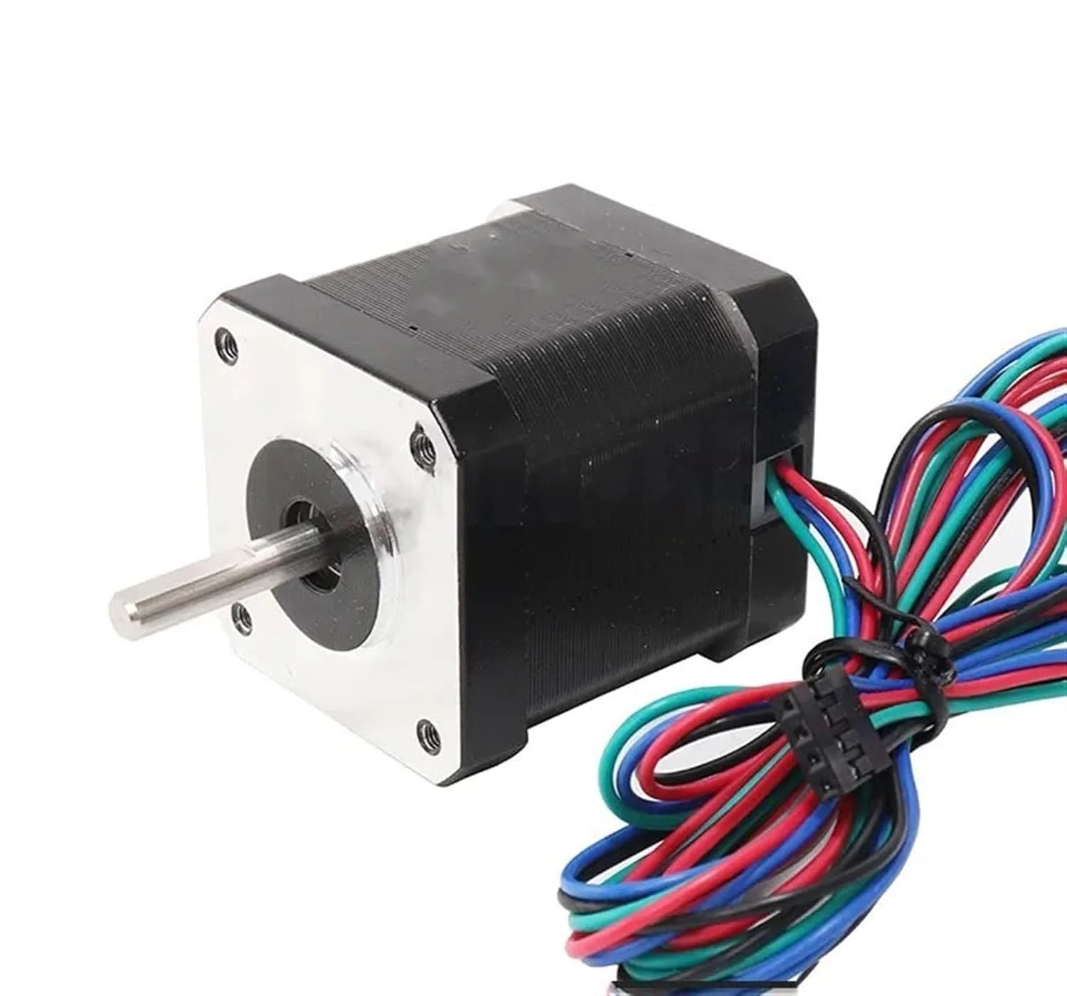 موتور پله ای 1.8A 52N.cm Nema 17 با زاویه گام 1.8 درجه، ابعاد 42x42x48 میلی متر، مناسب برای پرینتر سه بعدی، تجهیزات مانیتورینگ و ماشین آلات